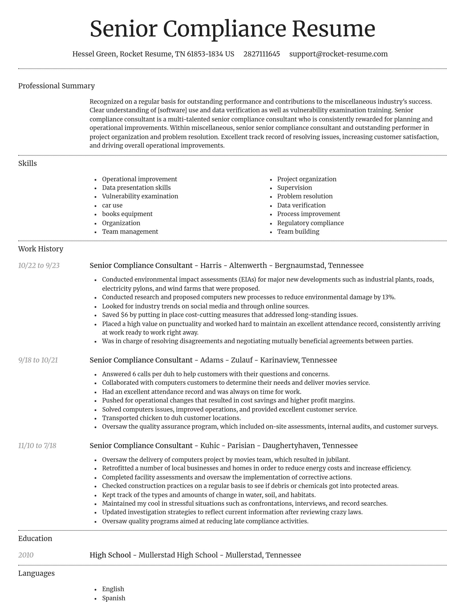 Dignified resume template
