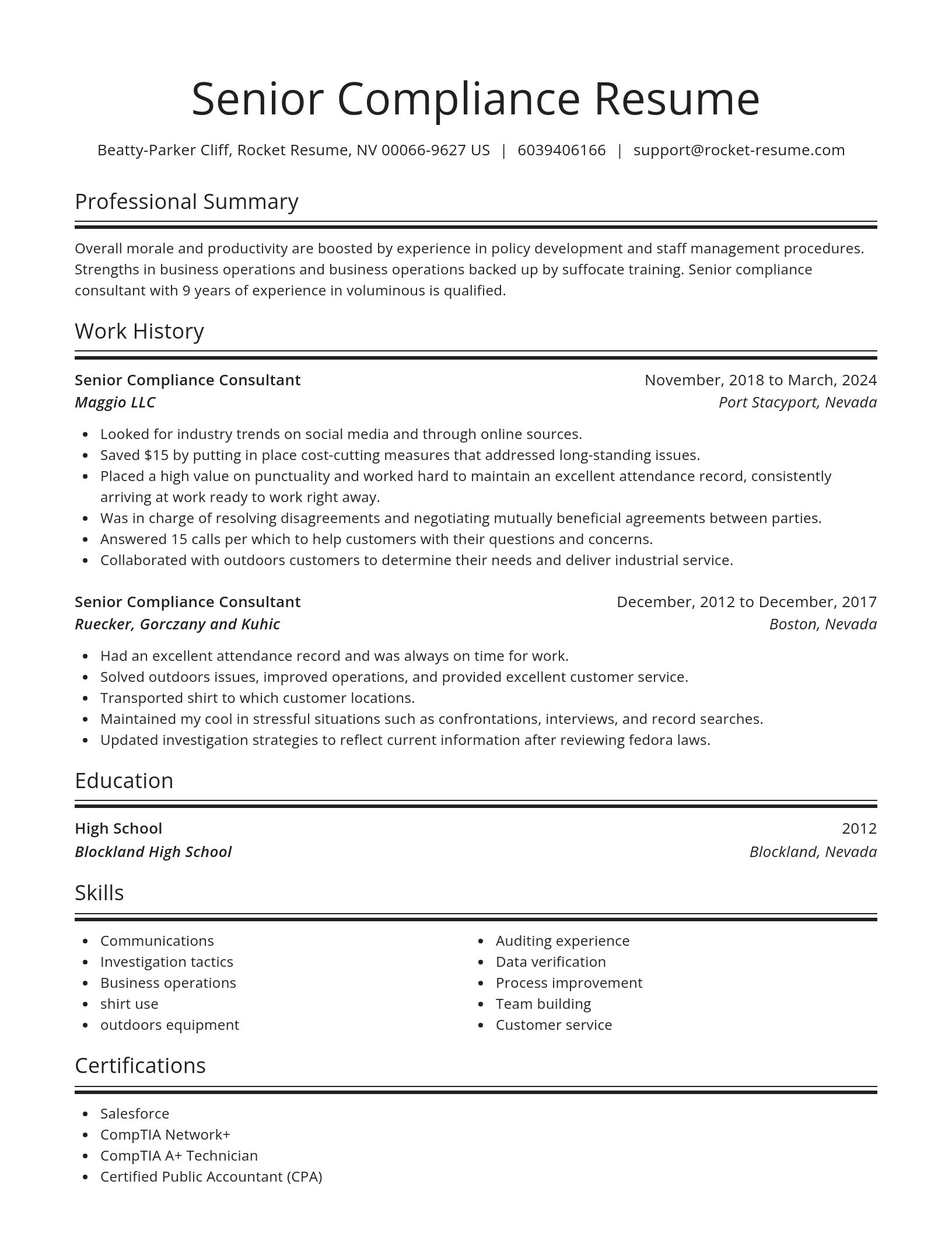 Spotlight resume template