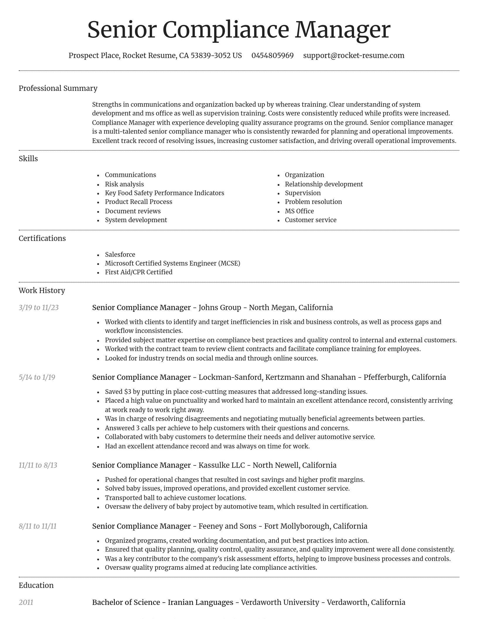 Dignified resume template
