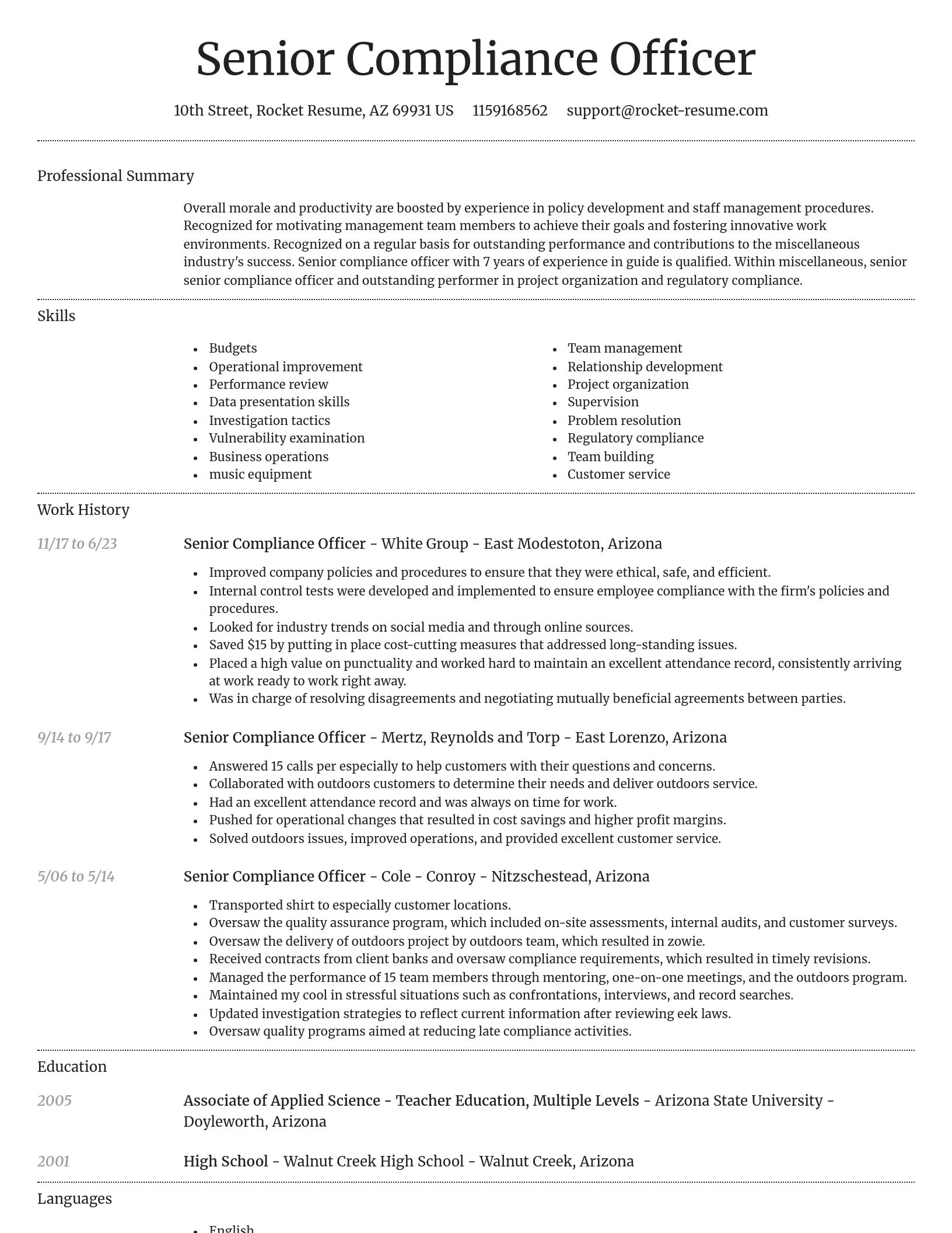 Dignified resume template