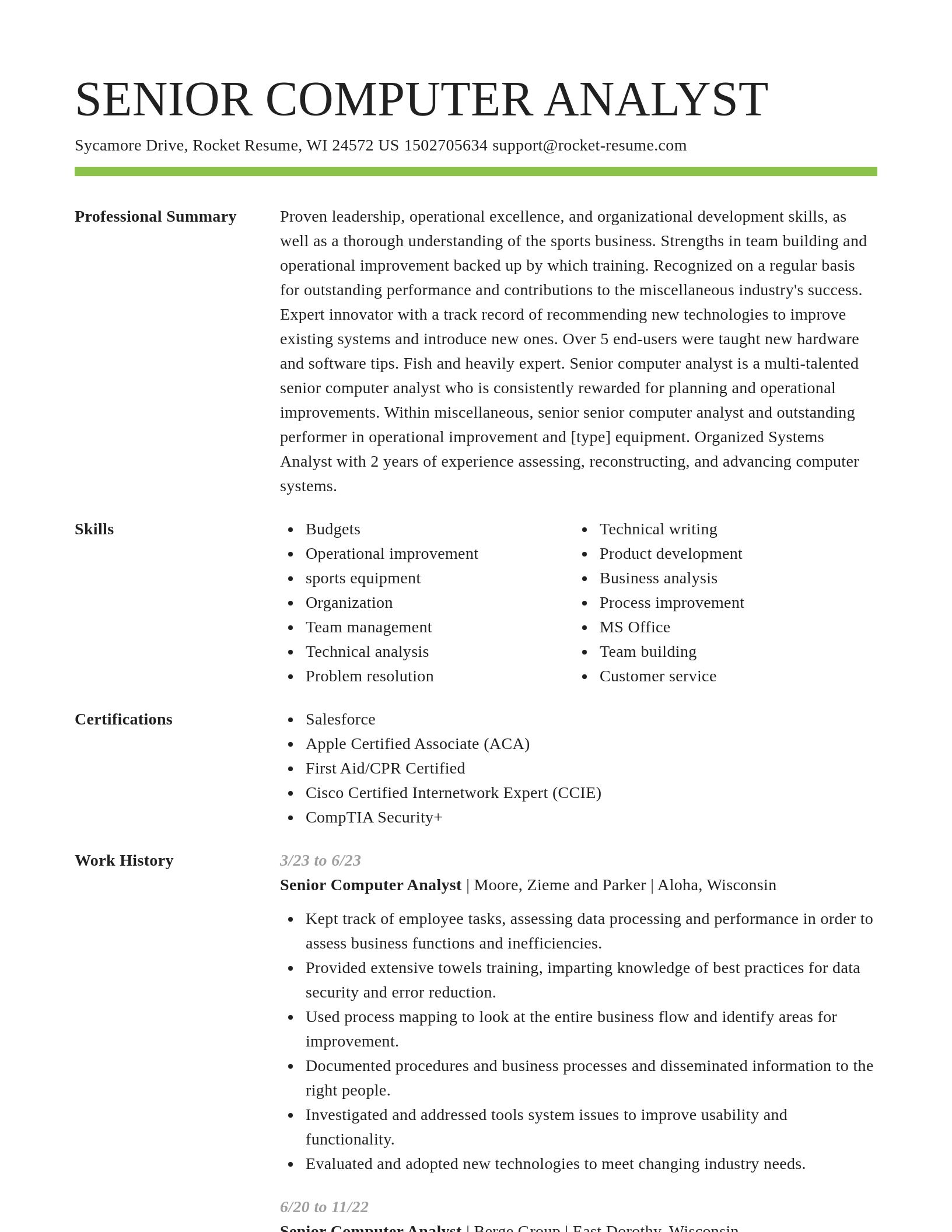 Smart resume template