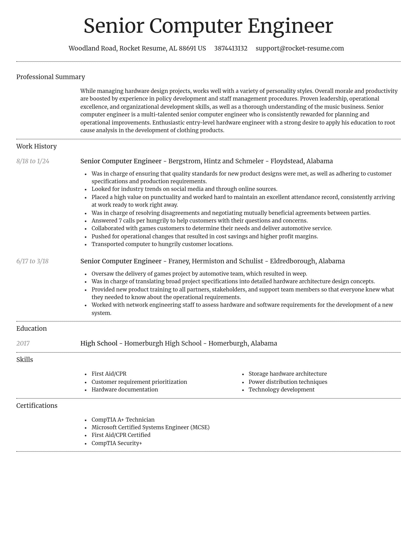 Dignified resume template