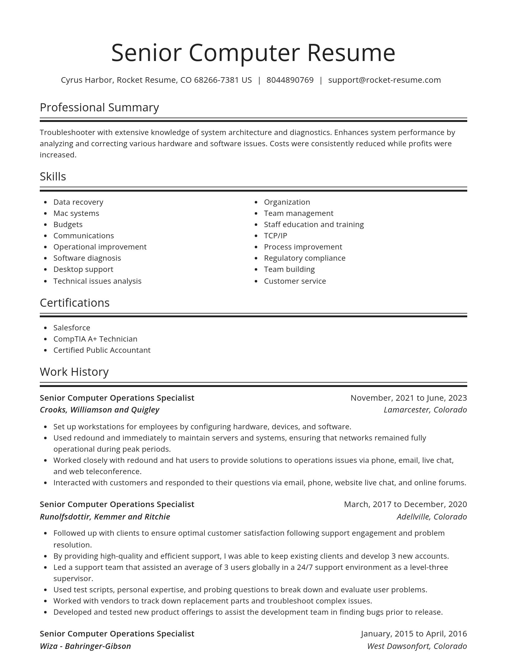 Spotlight resume template