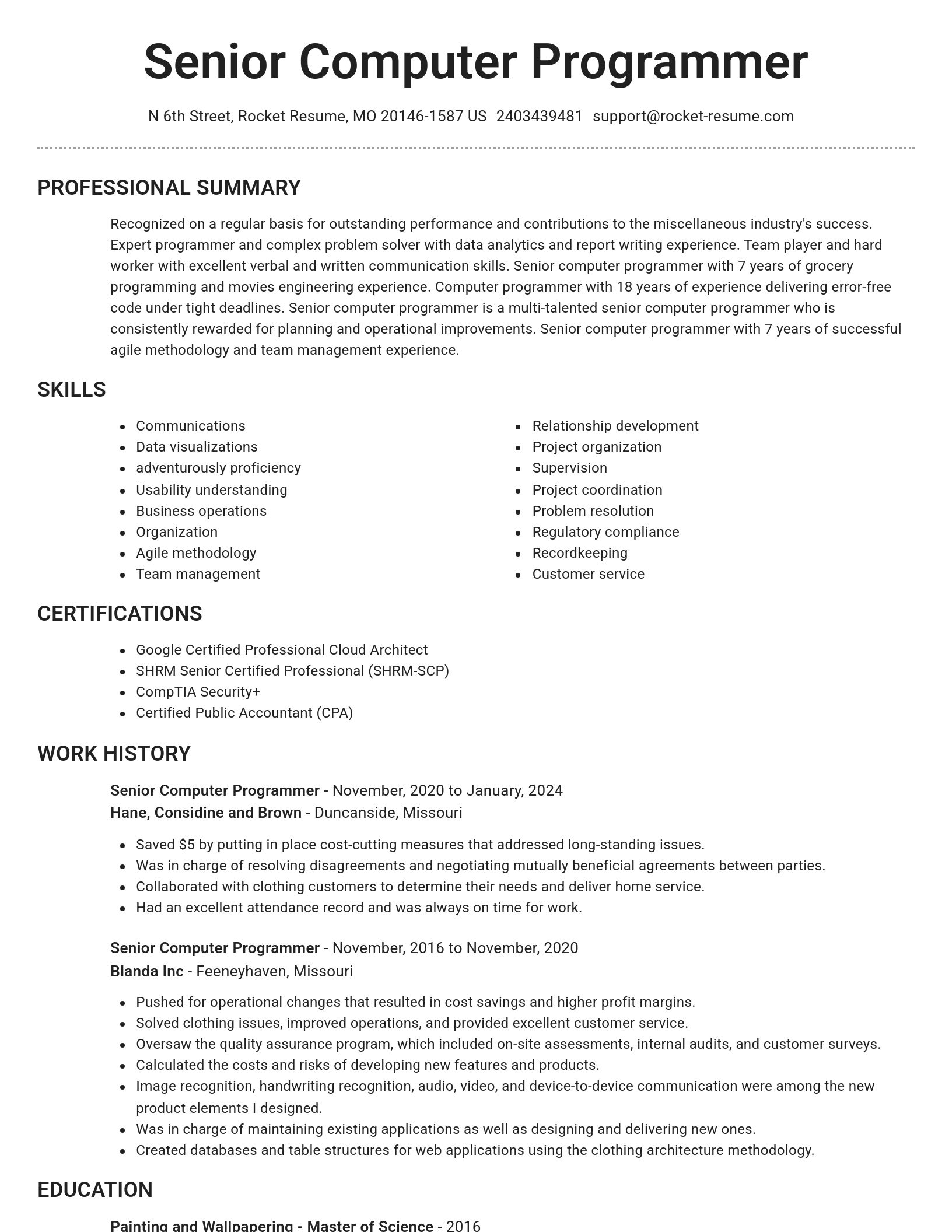 Brilliant resume template