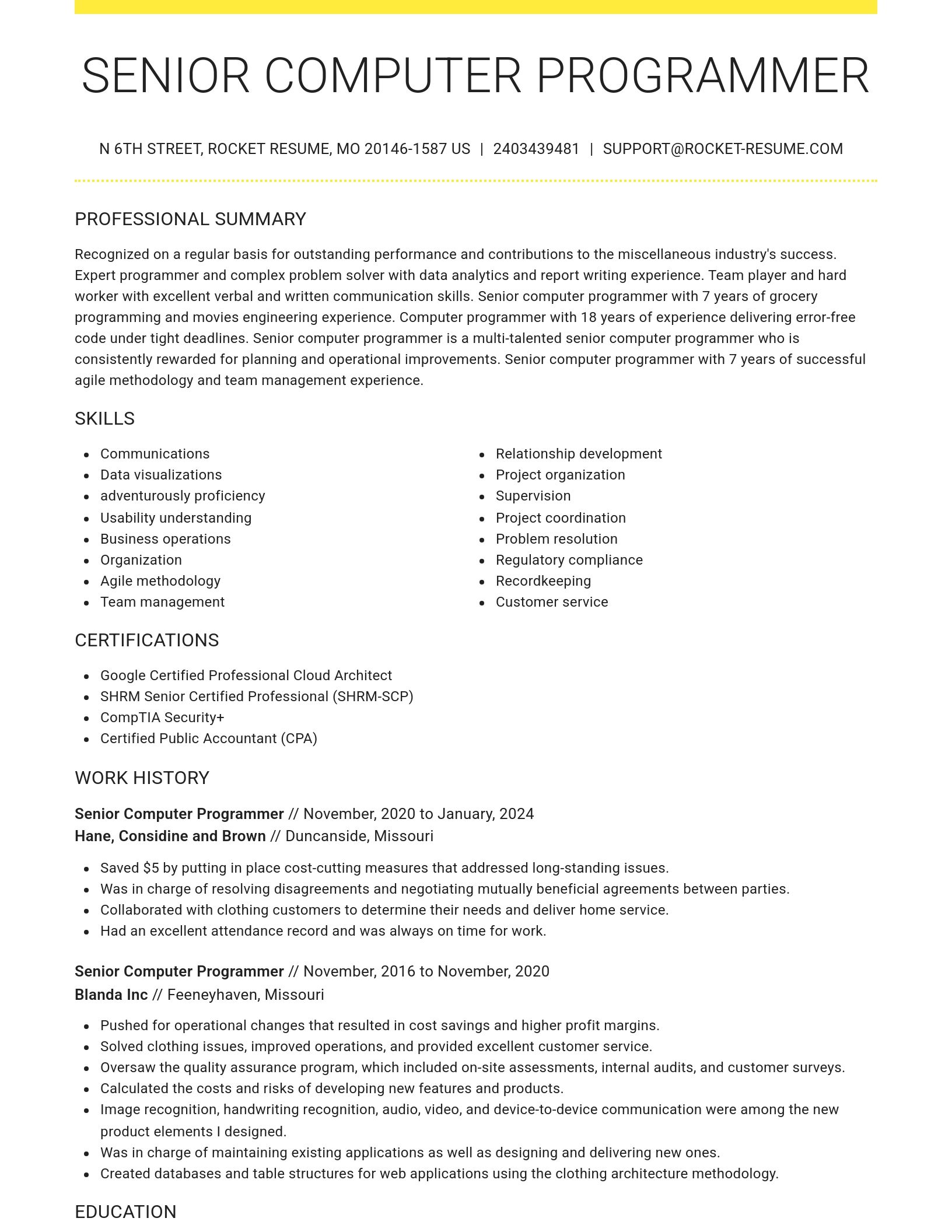 Grand resume template