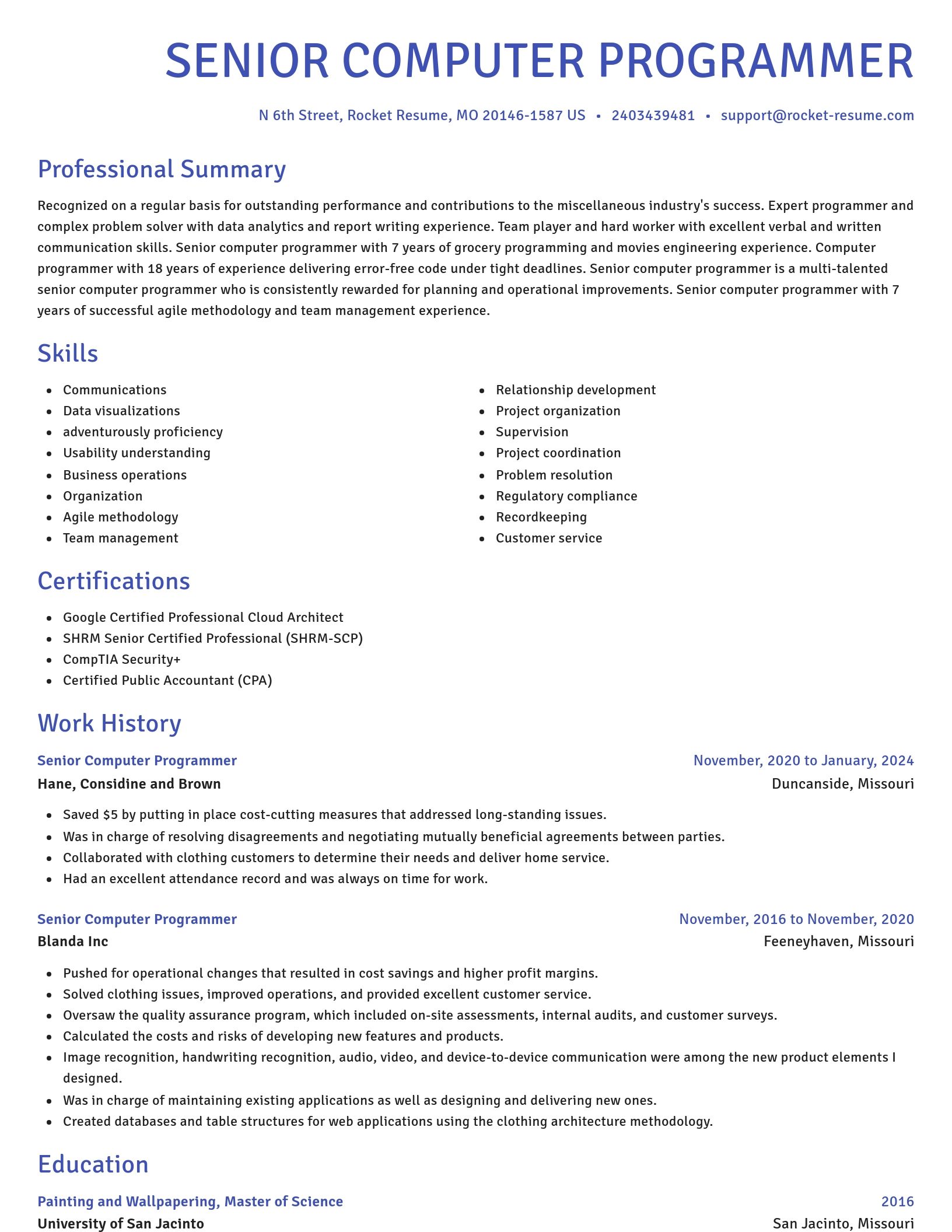 Novel resume template