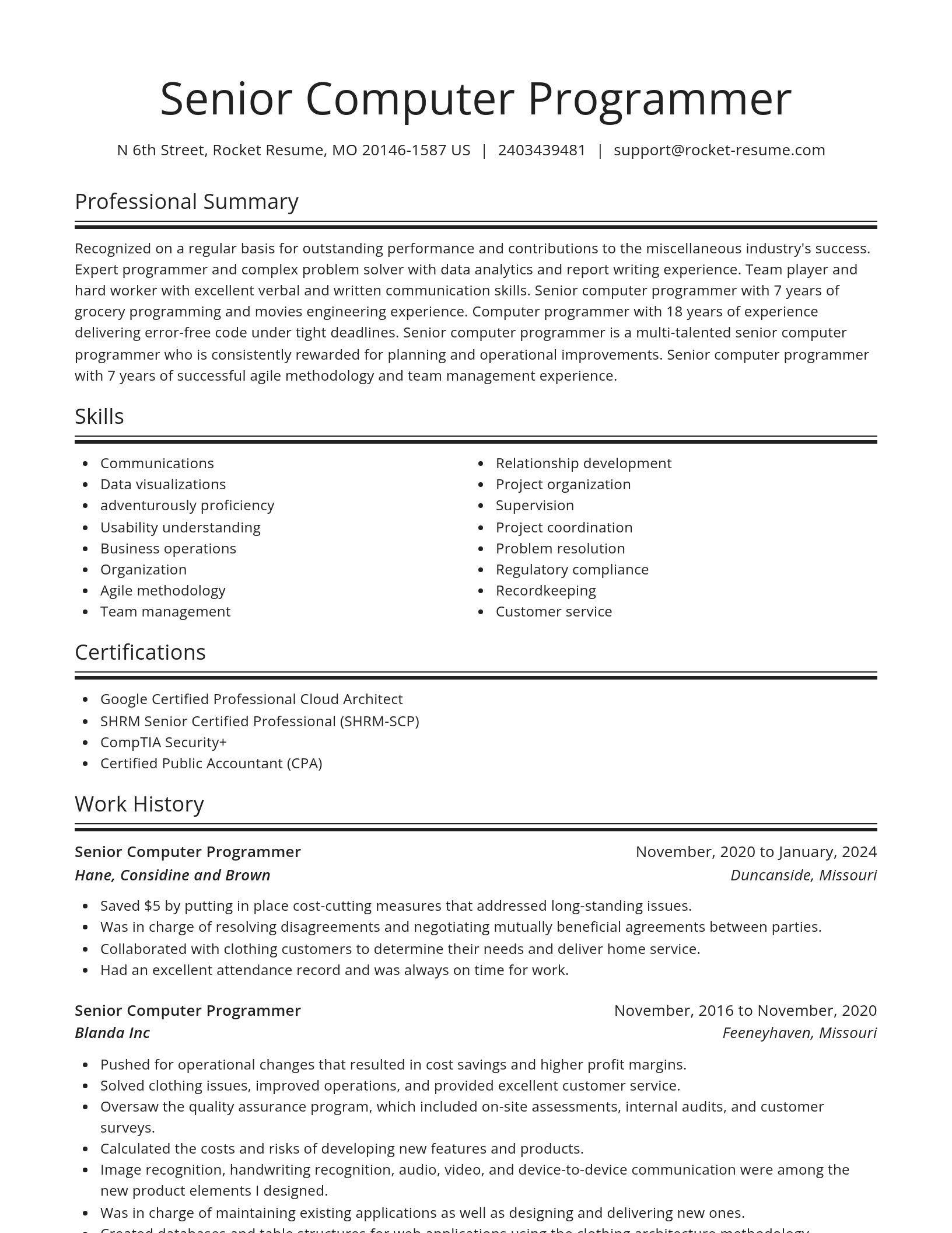 Spotlight resume template