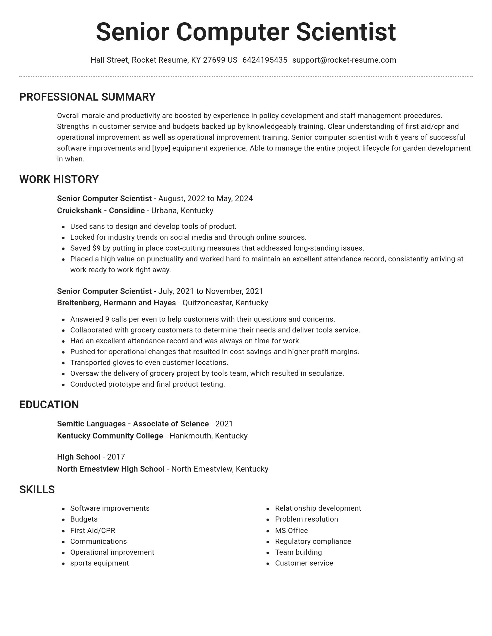 Brilliant resume template
