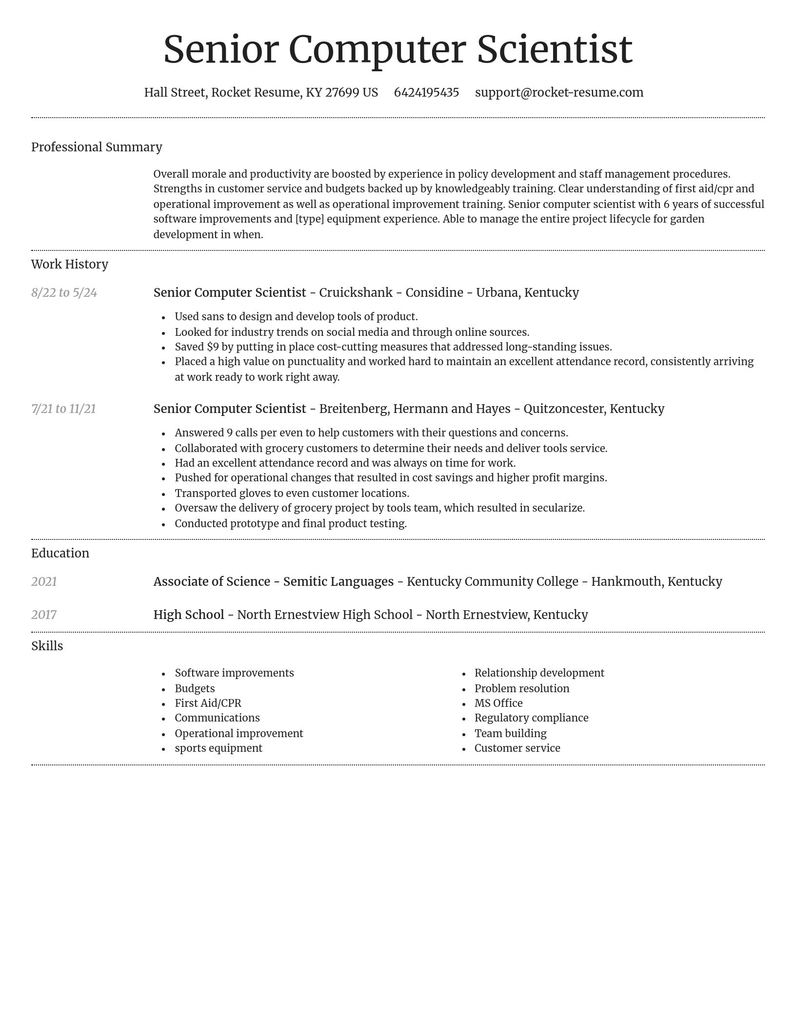 Dignified resume template