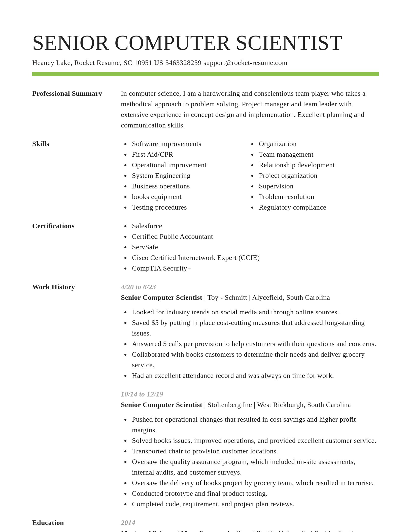 Smart resume template