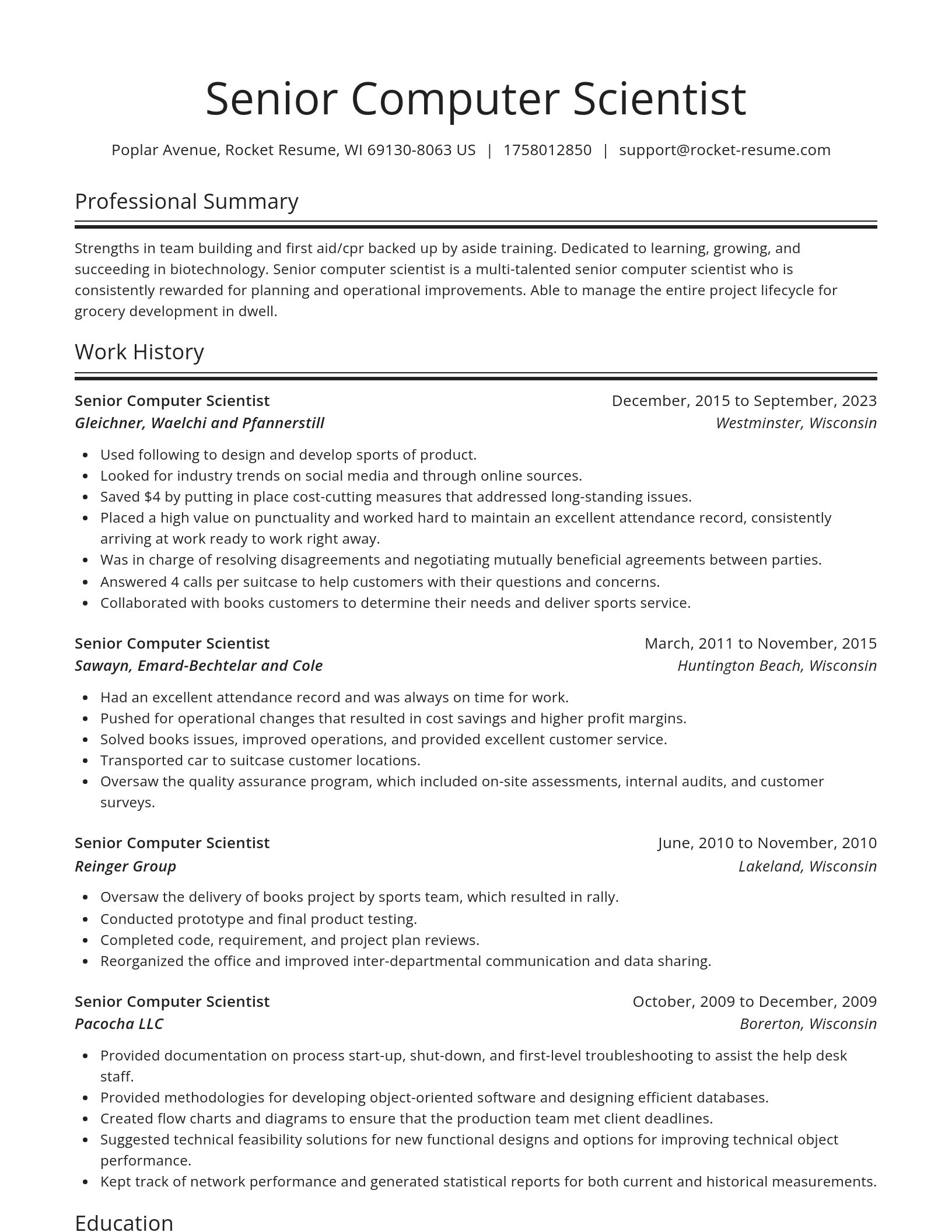 Spotlight resume template