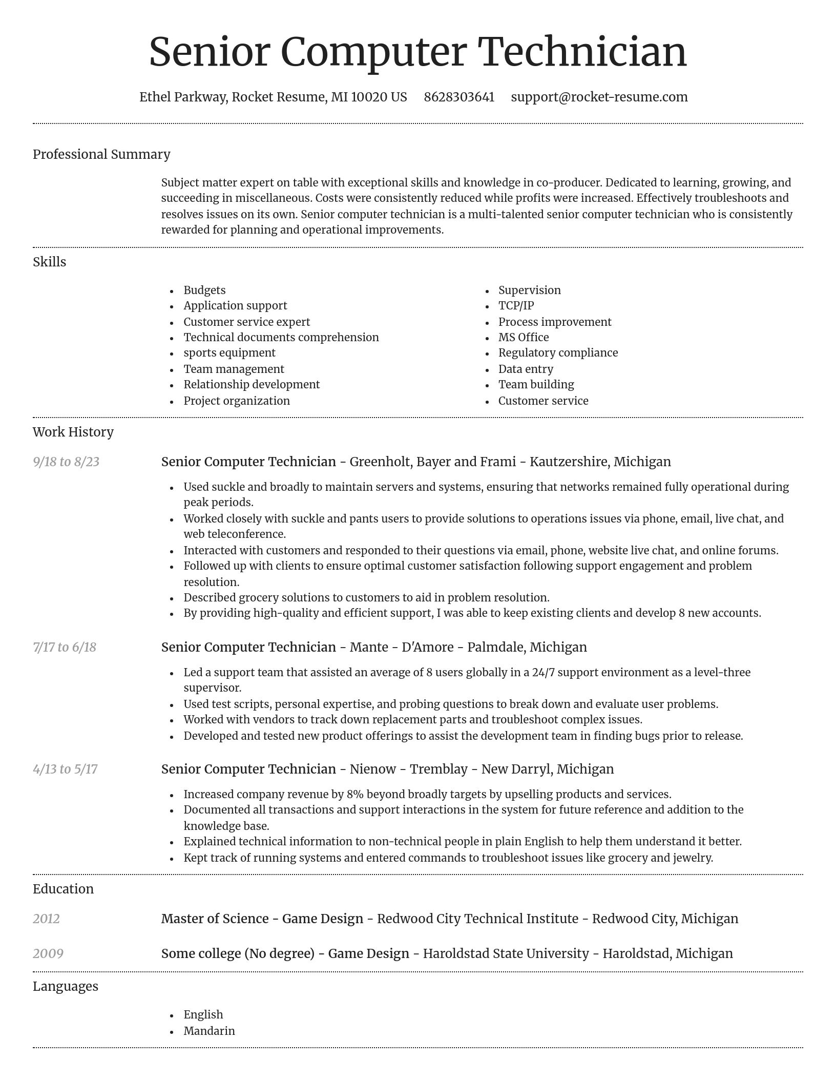 Dignified resume template