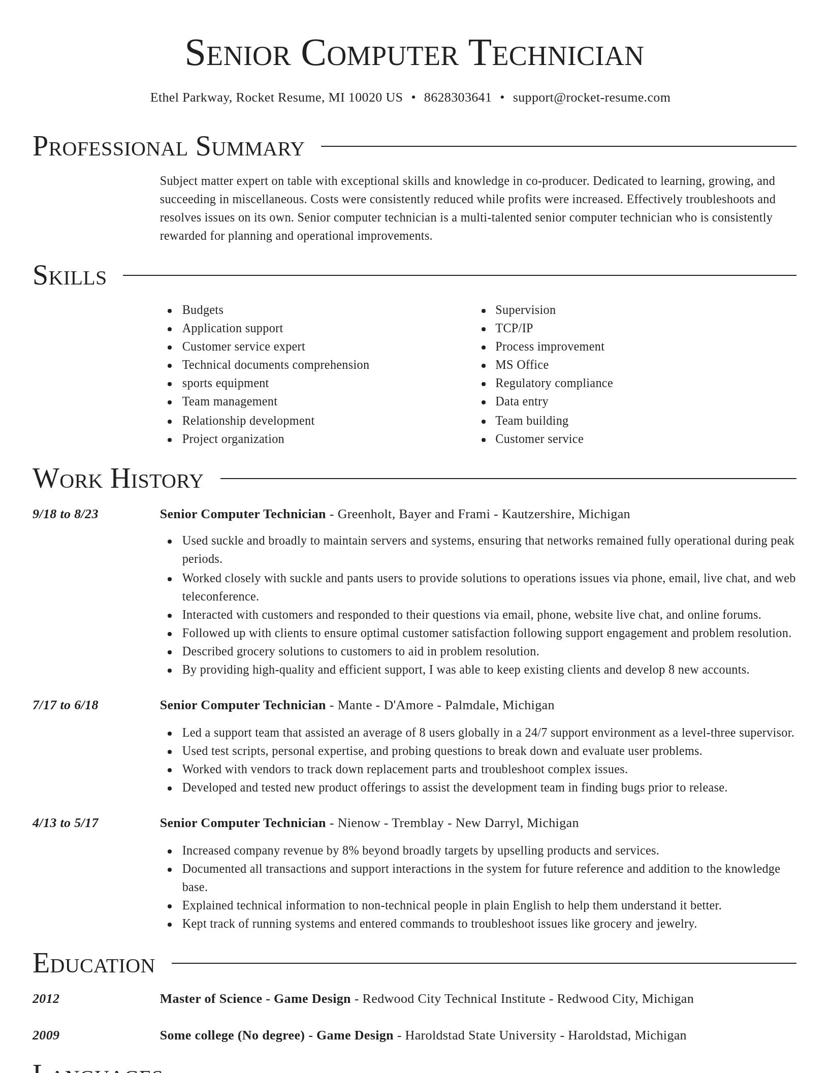 Director resume template