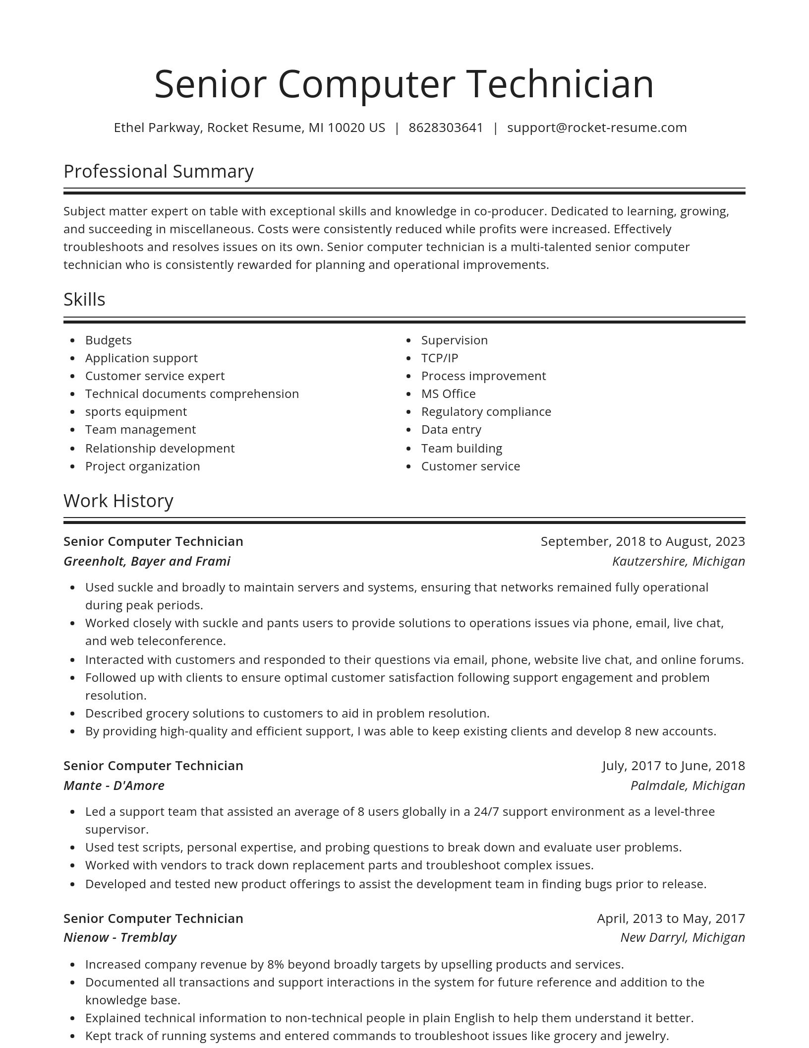 Spotlight resume template