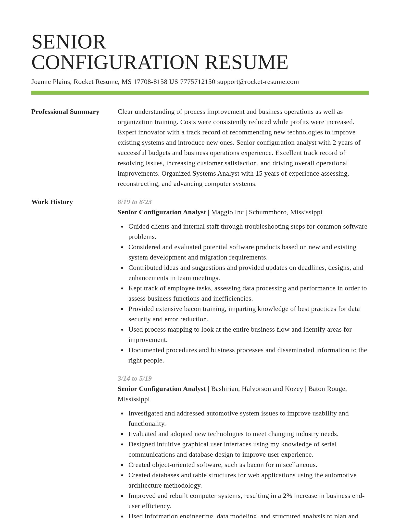 Smart resume template
