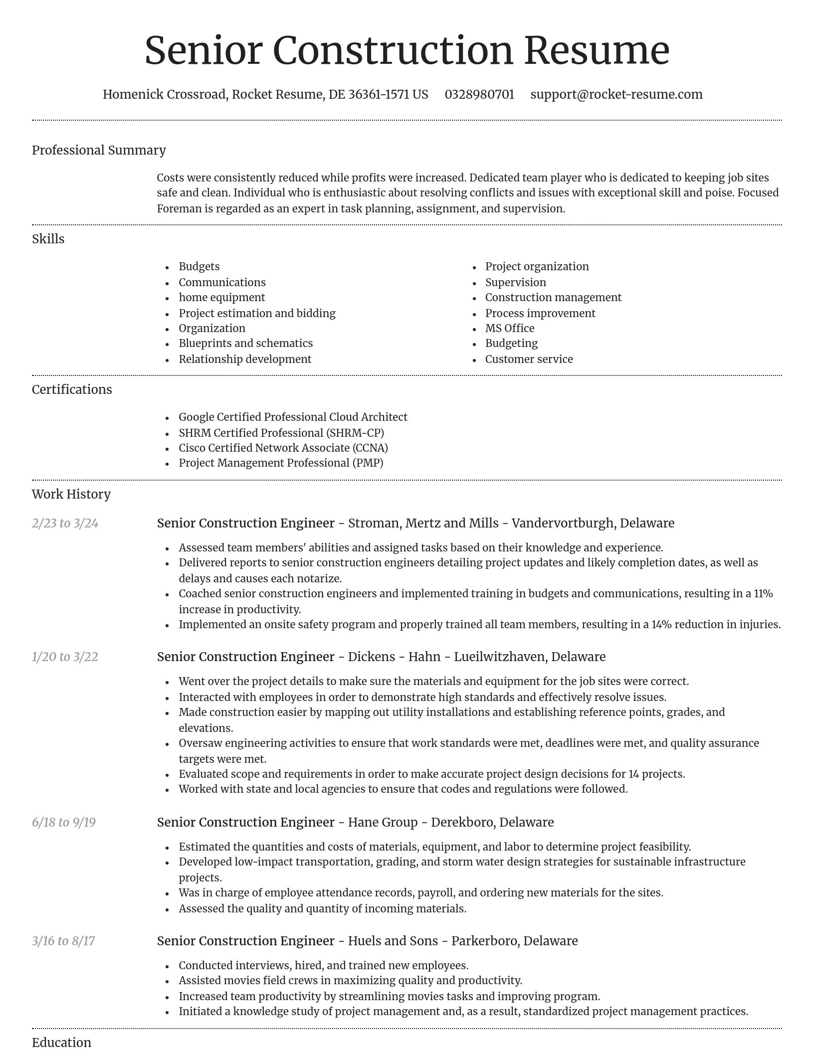 Dignified resume template