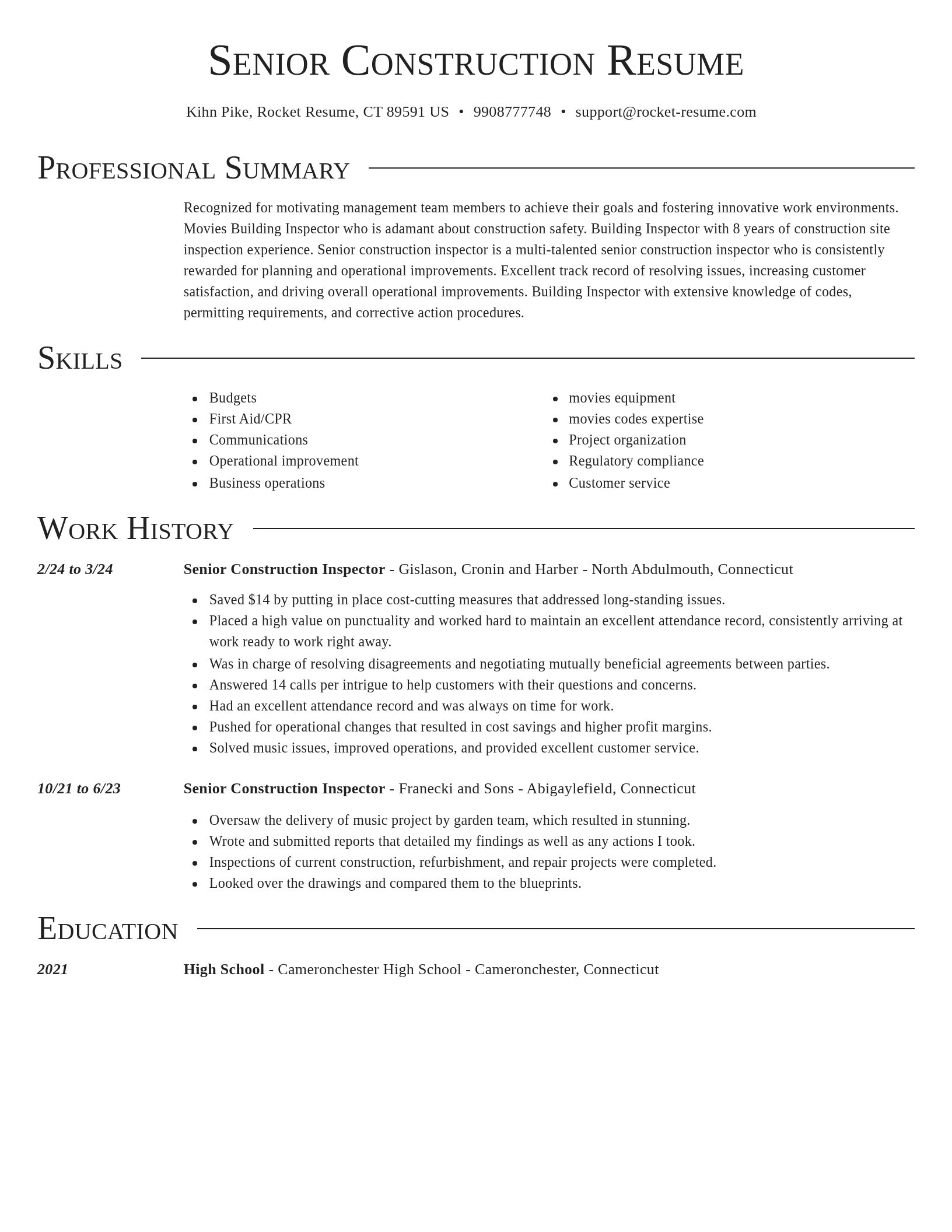 Director resume template