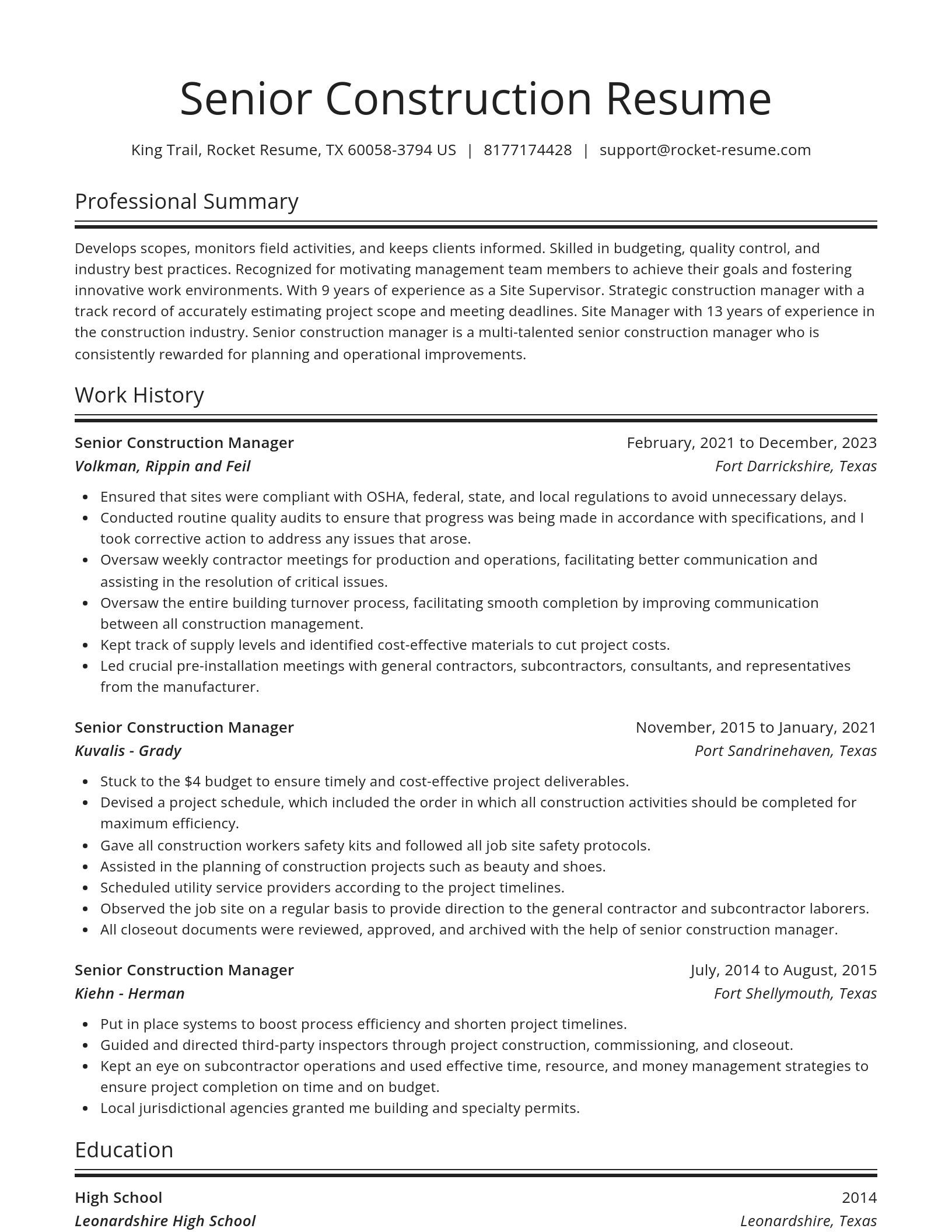 Spotlight resume template