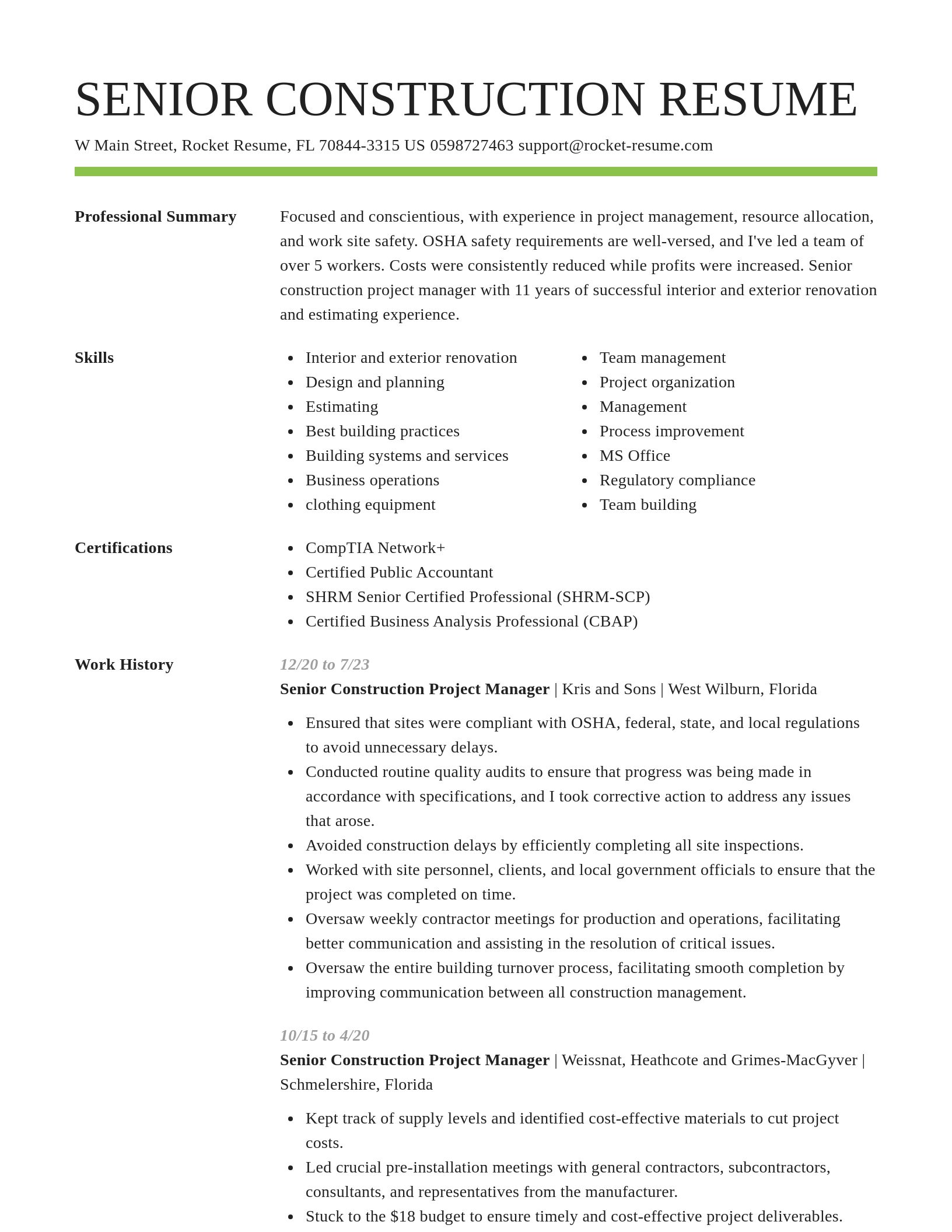 Smart resume template