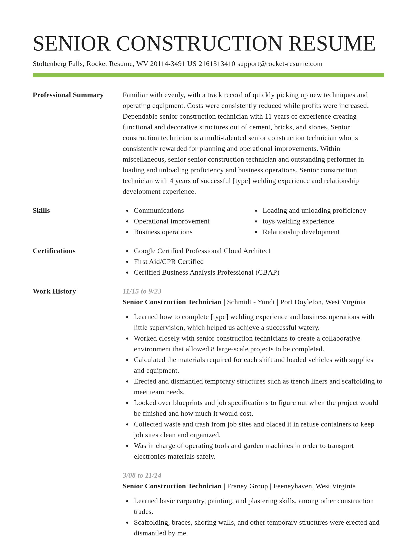 Smart resume template