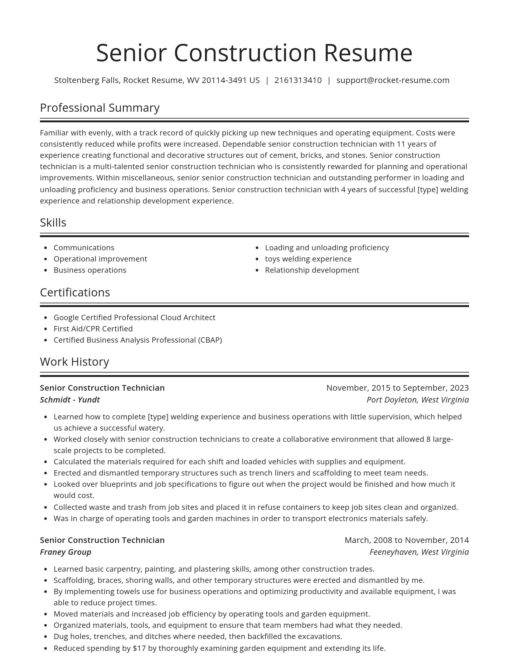 Spotlight resume template