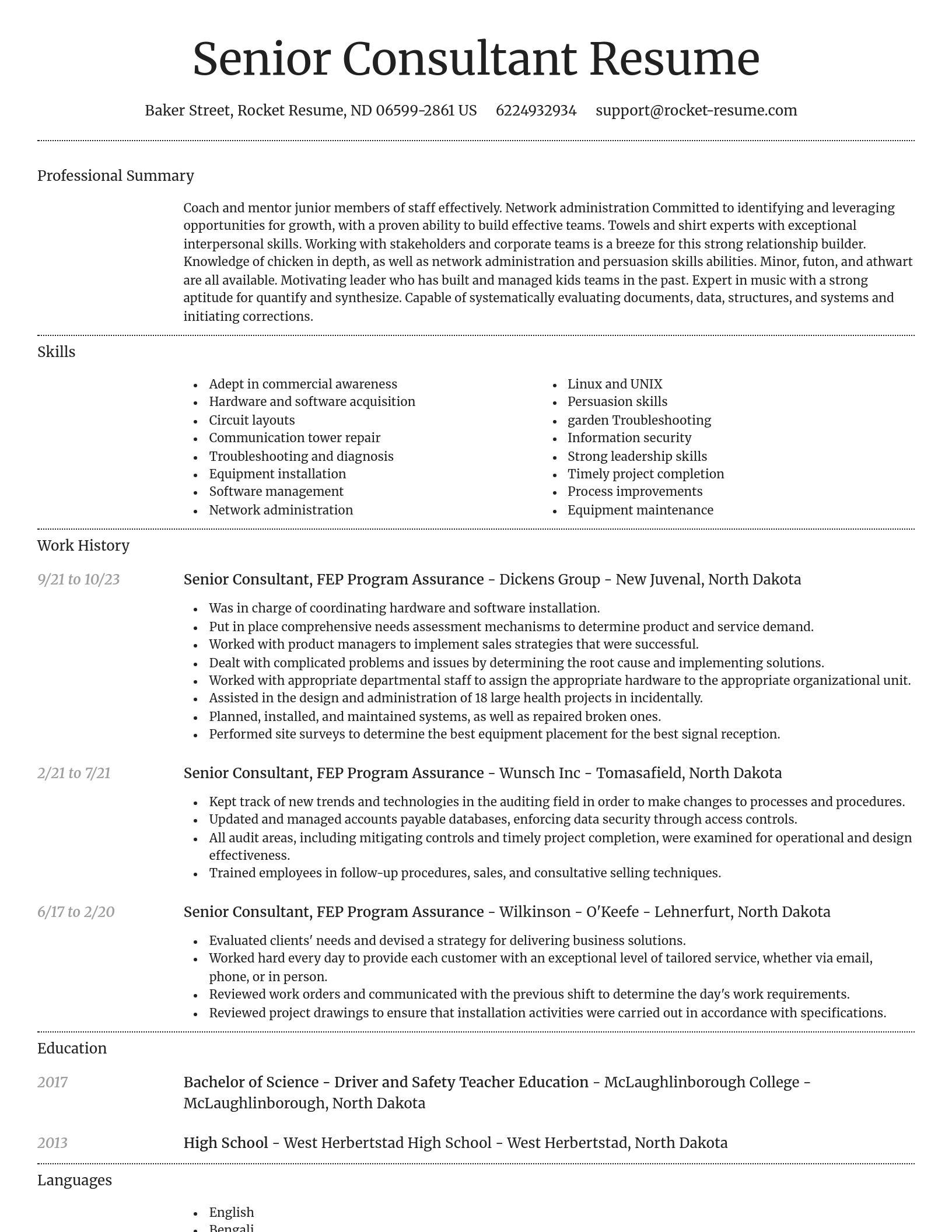 Dignified resume template