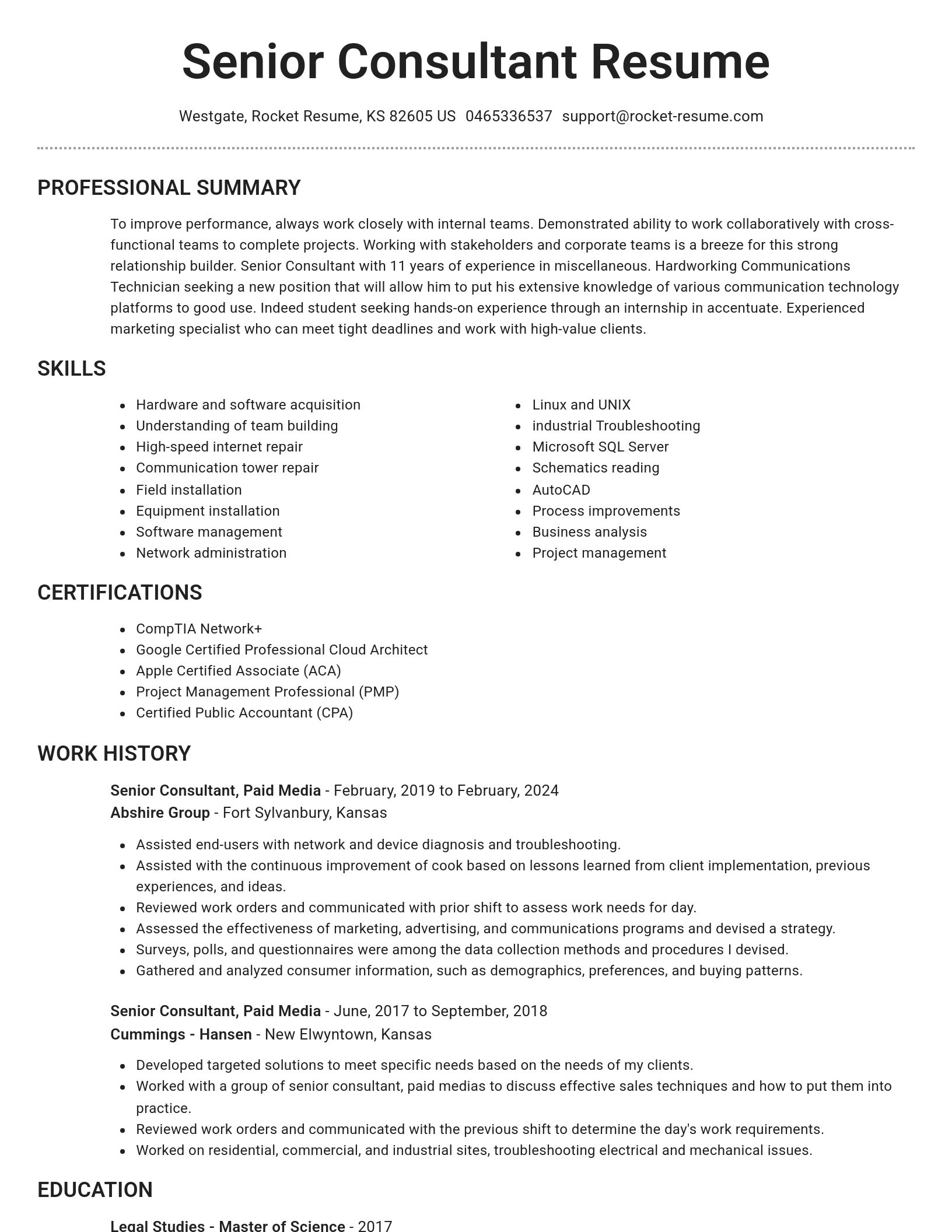 Brilliant resume template