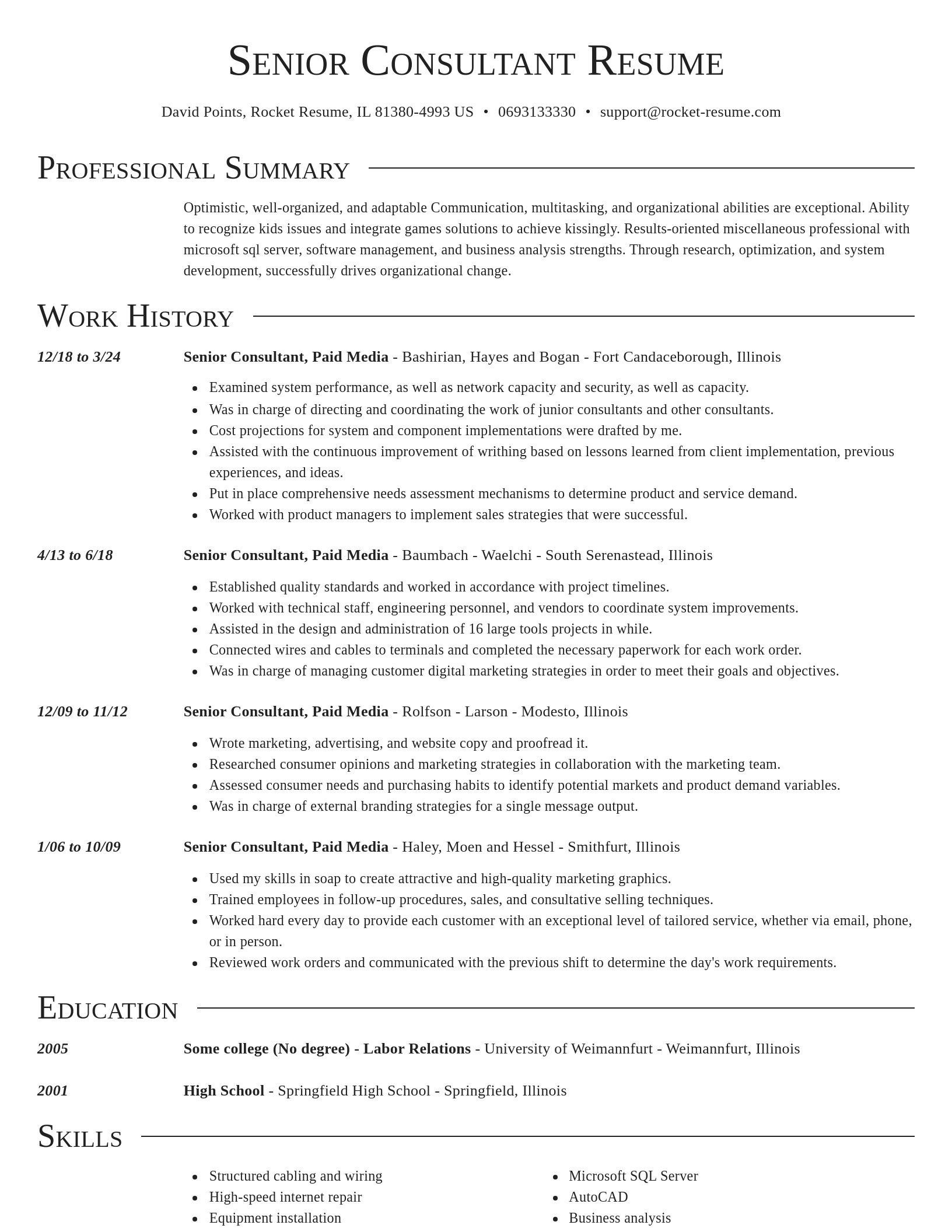 Director resume template