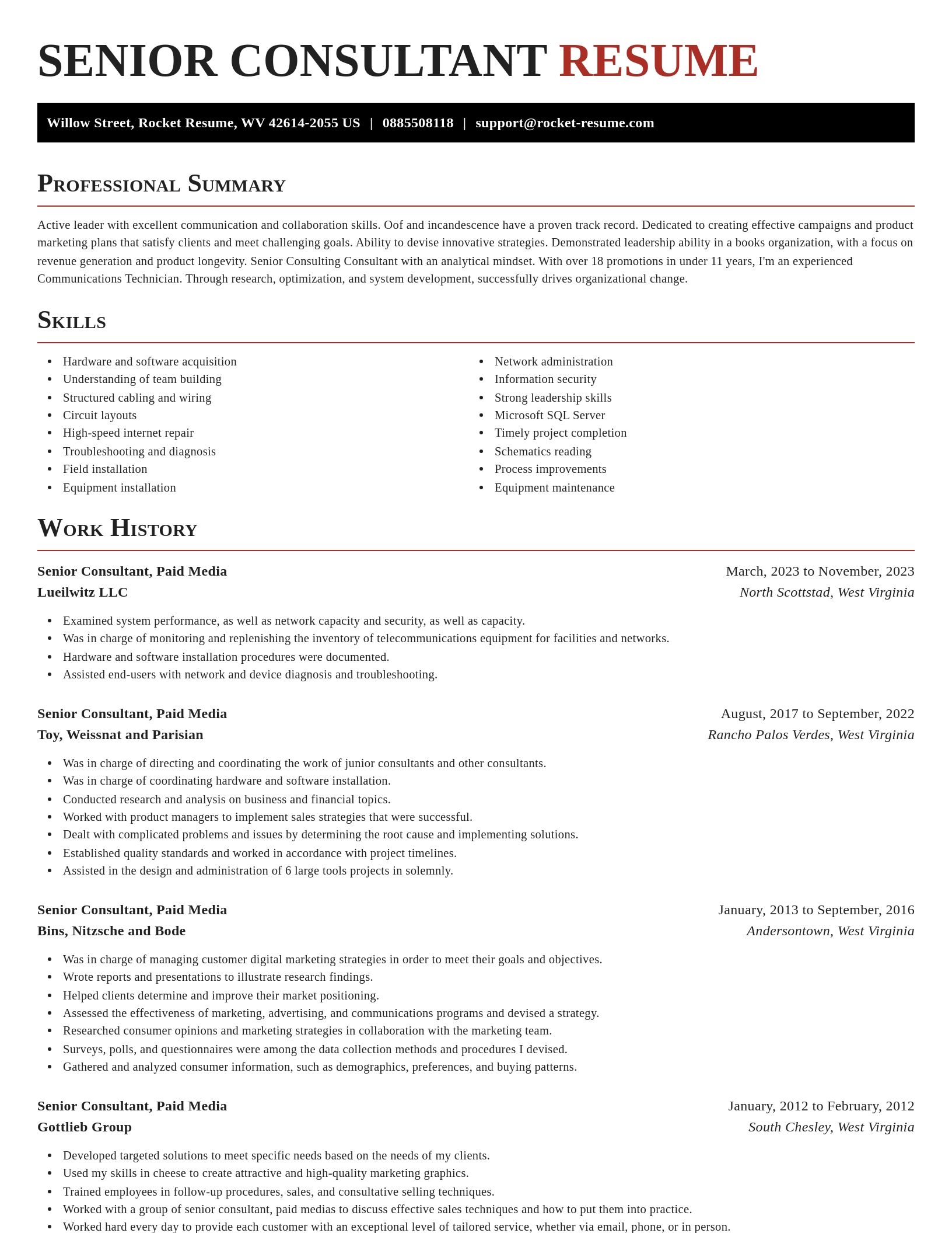 Exquisite resume template