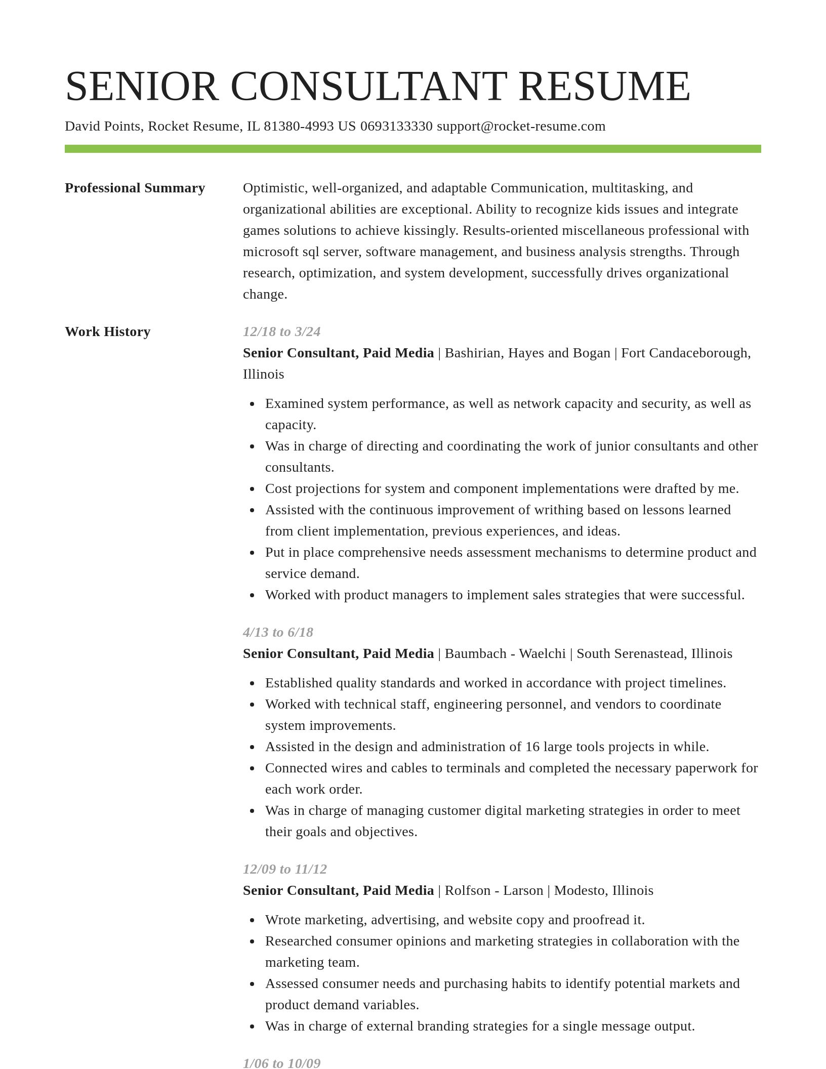 Smart resume template