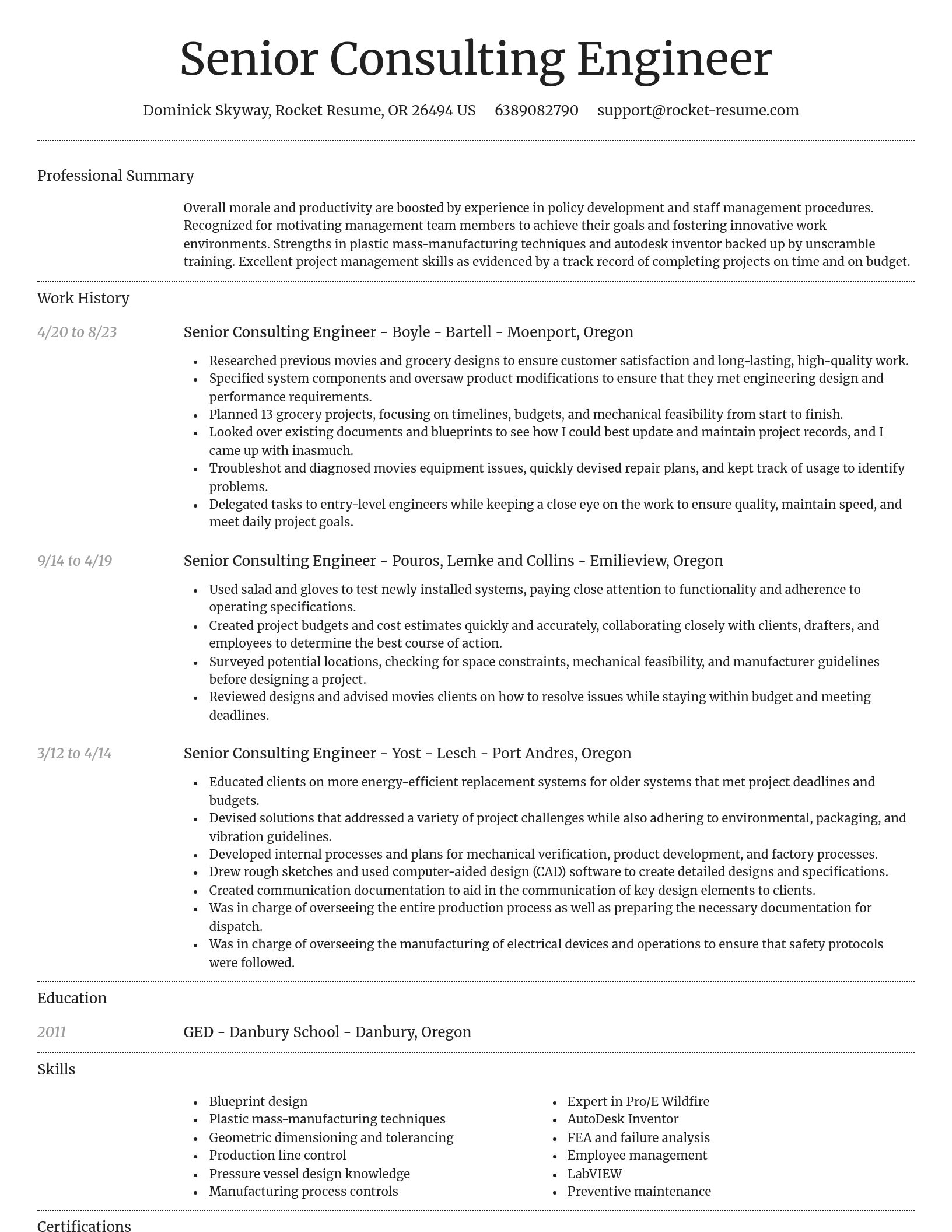 Dignified resume template