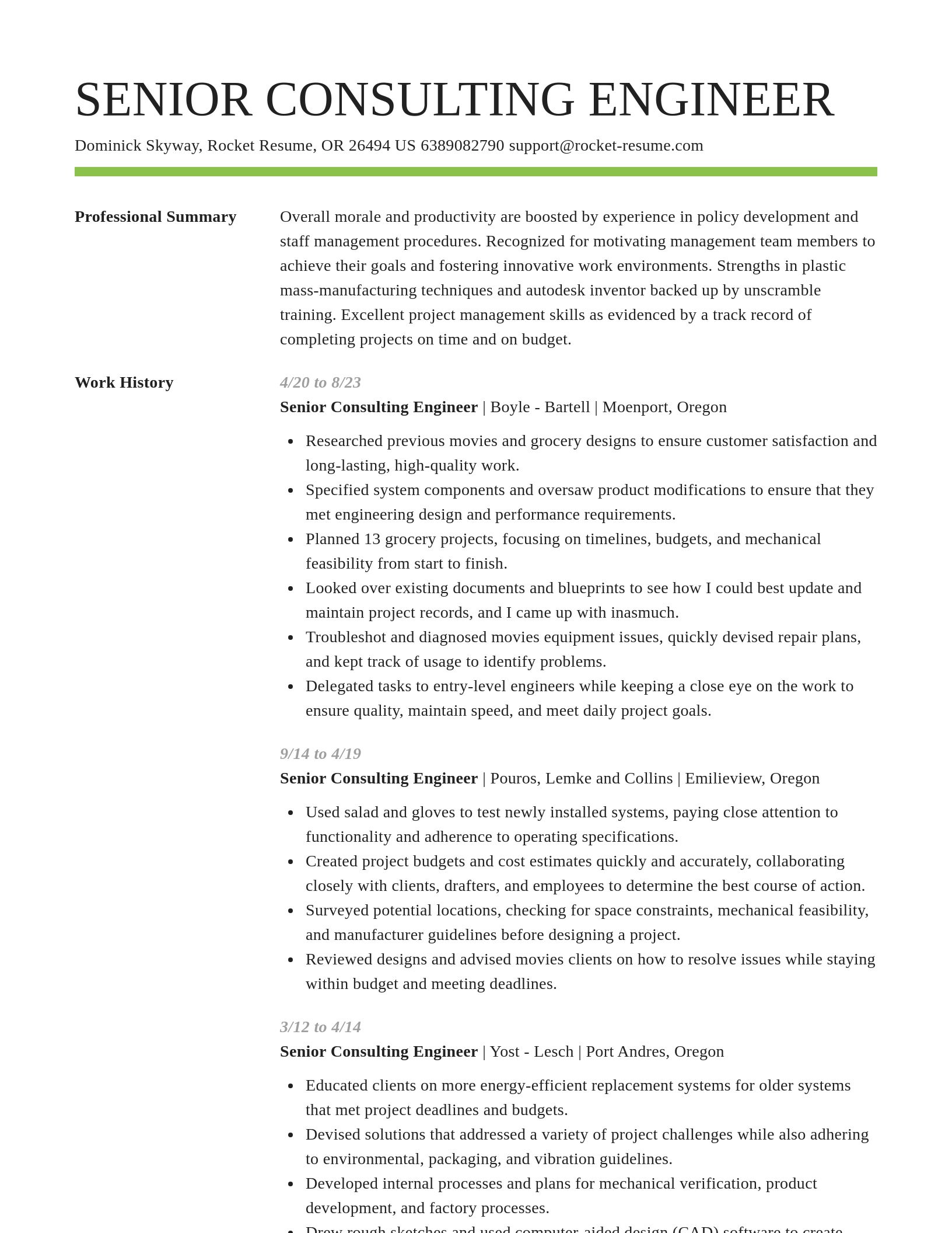 Smart resume template
