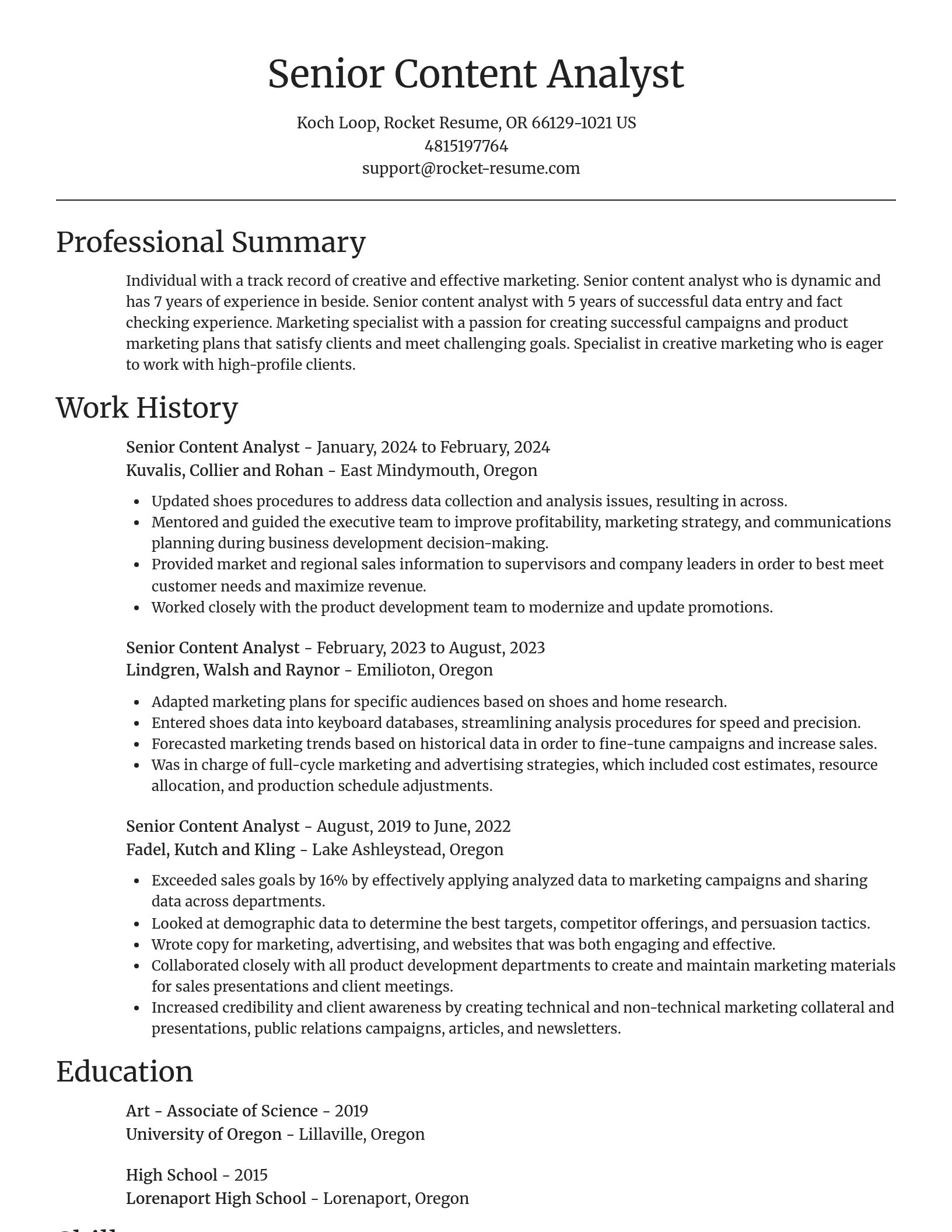 Focal Point resume template