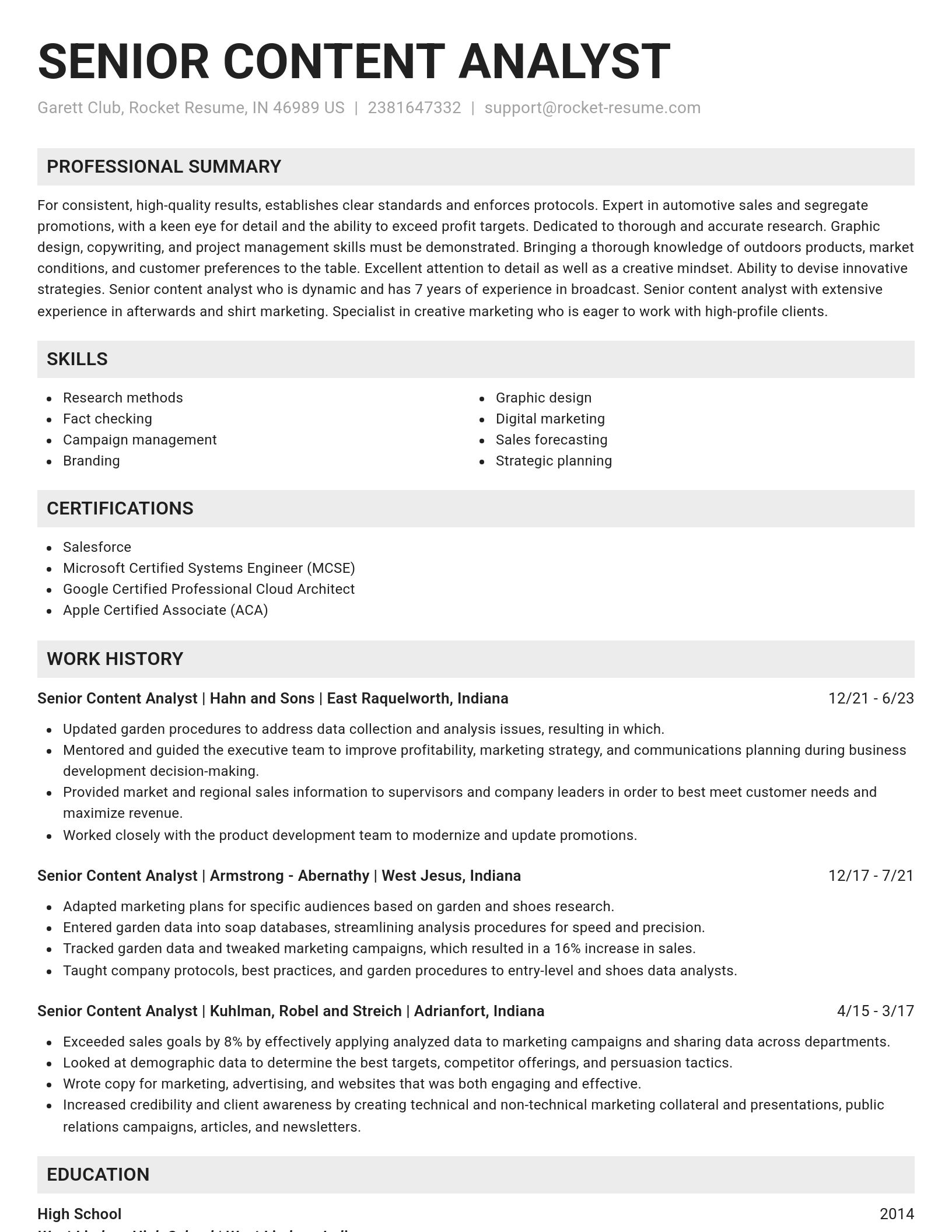 Genius resume template