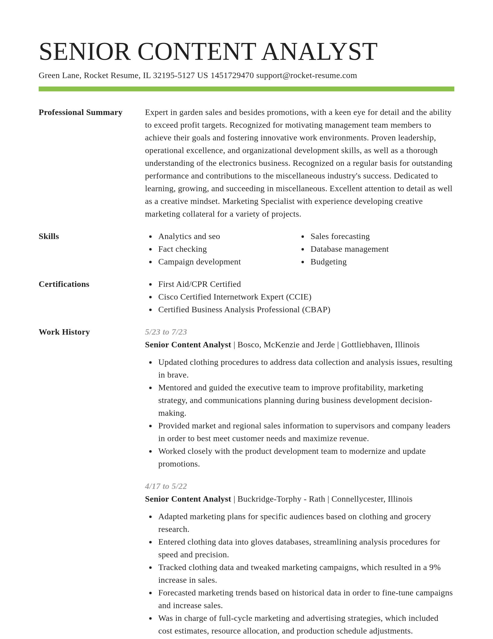 Smart resume template