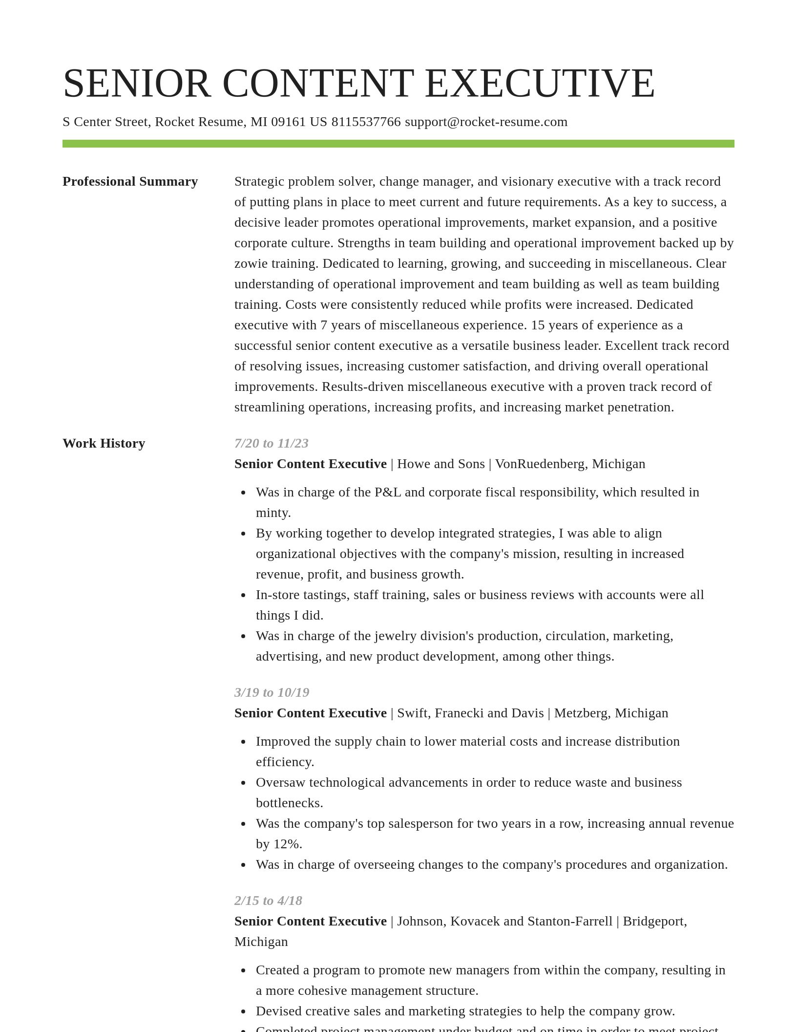 Smart resume template