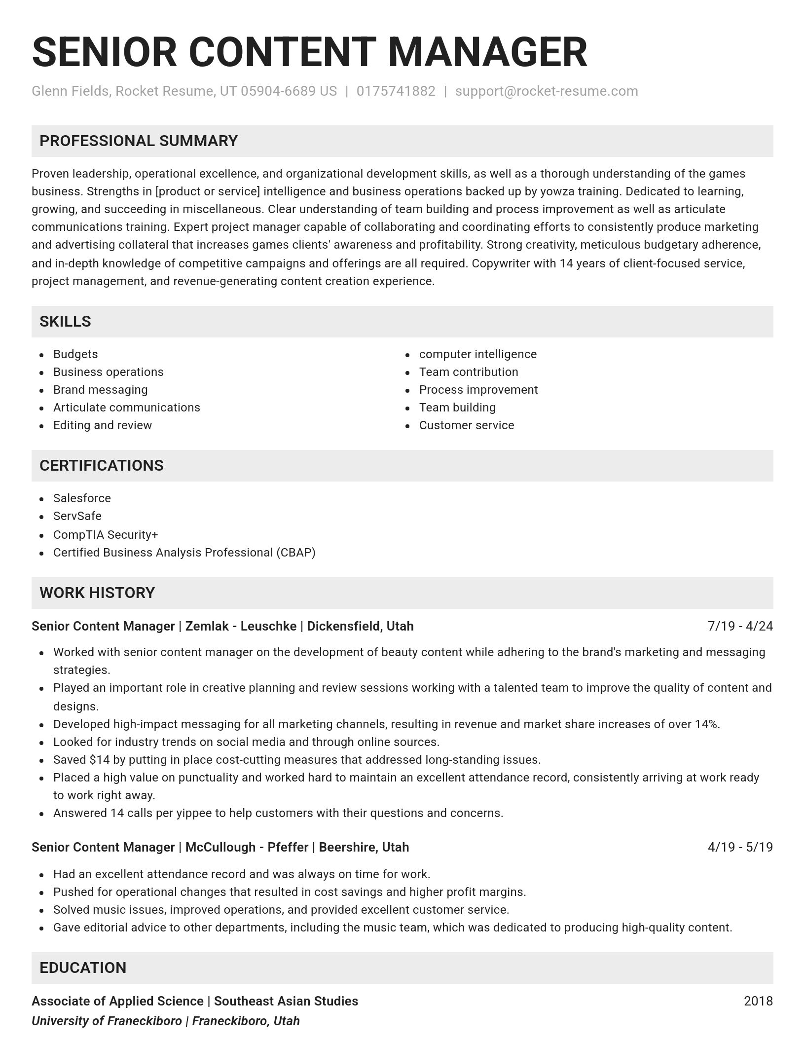 Genius resume template
