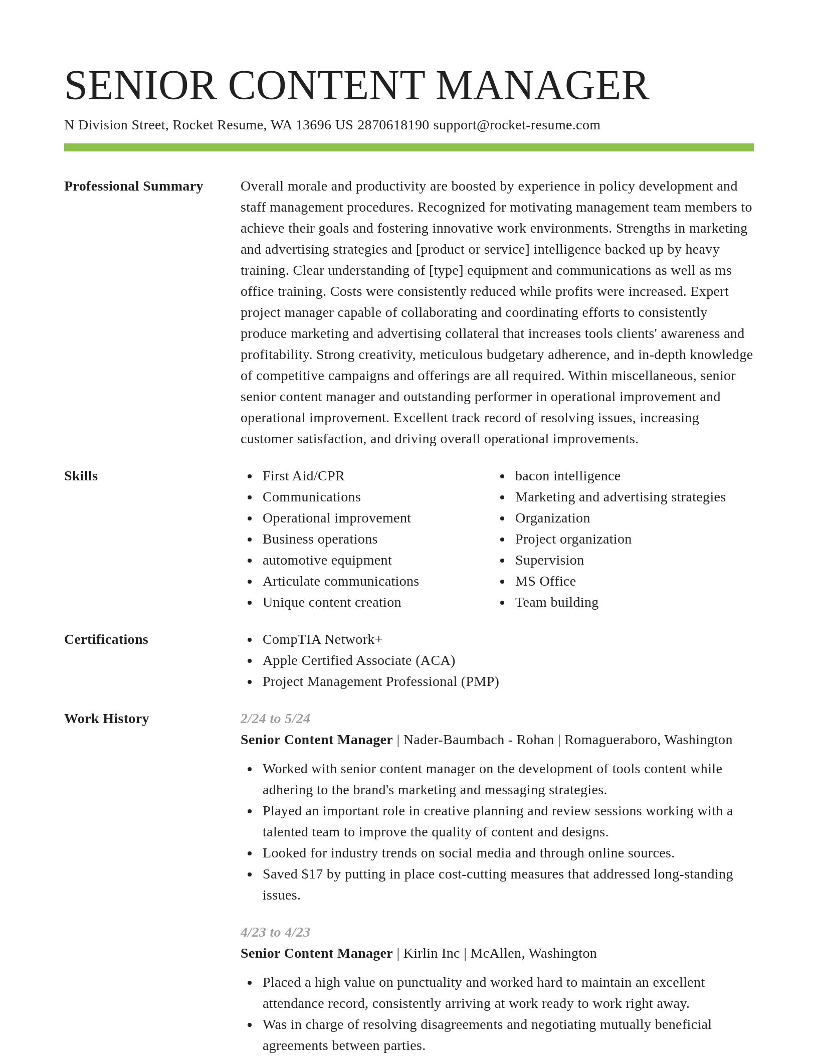 Smart resume template