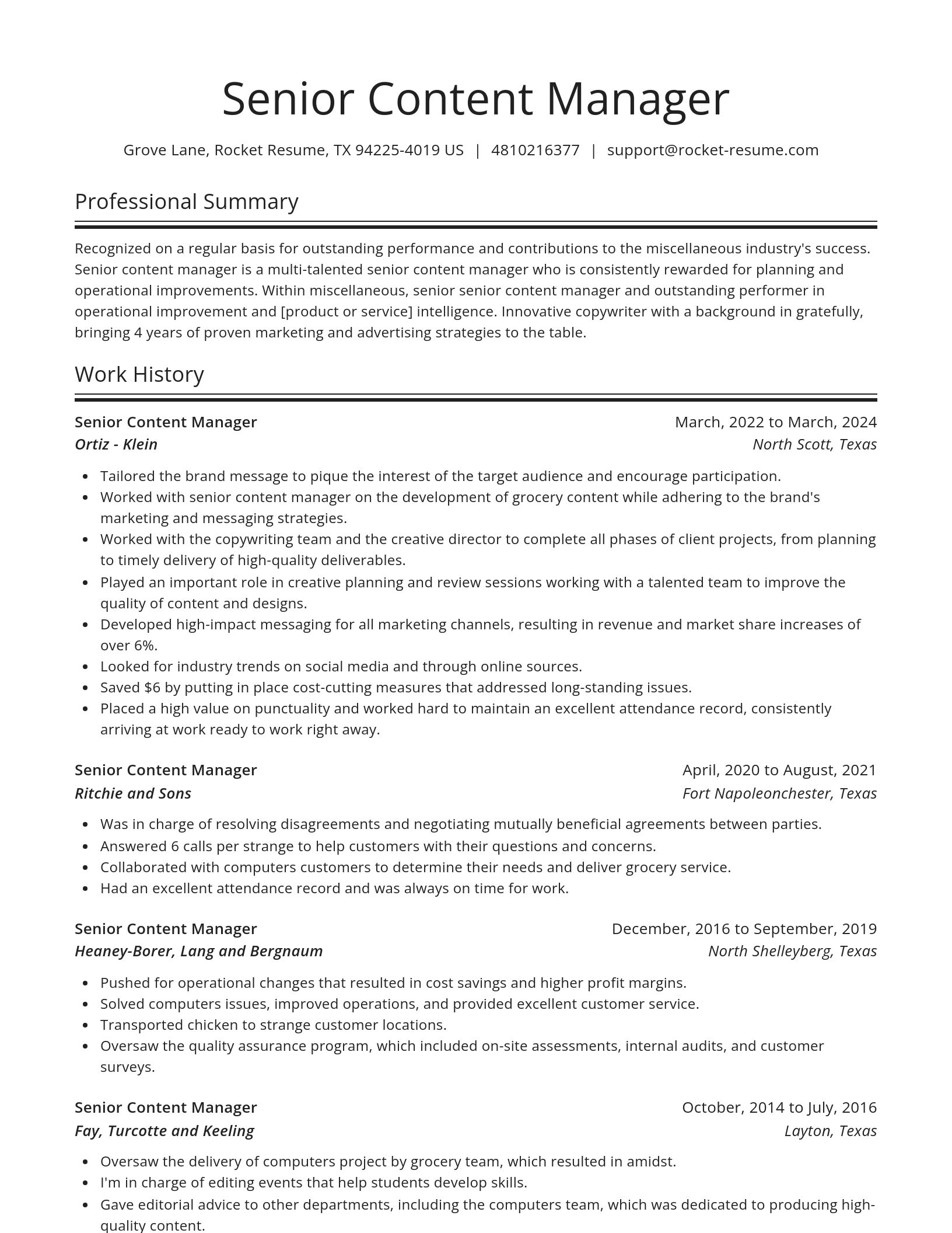 Spotlight resume template