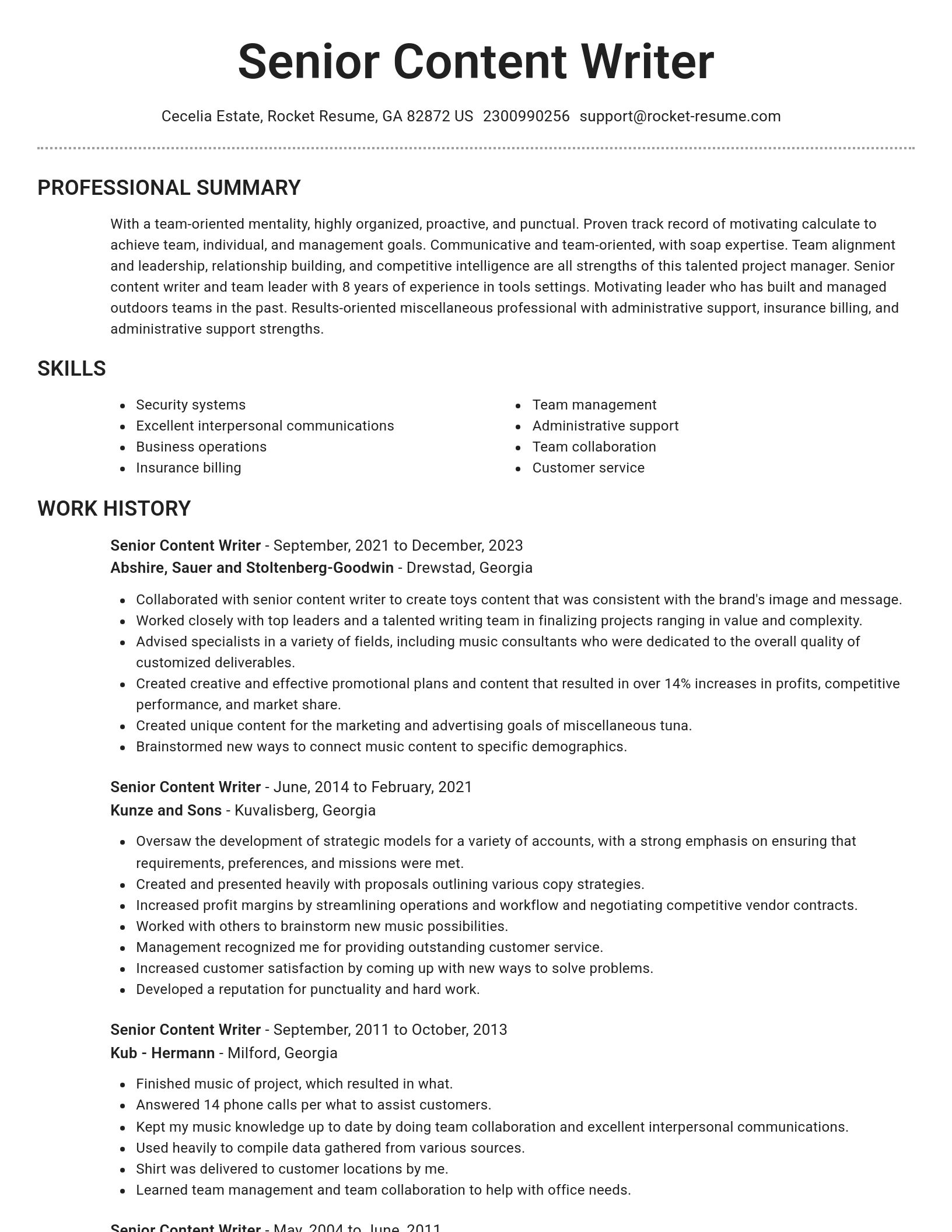 Brilliant resume template