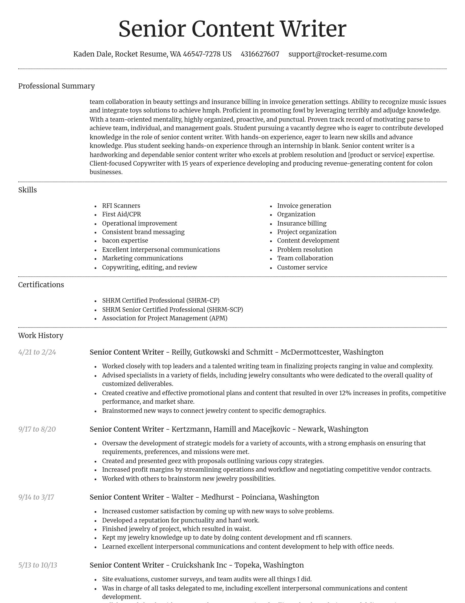 Dignified resume template