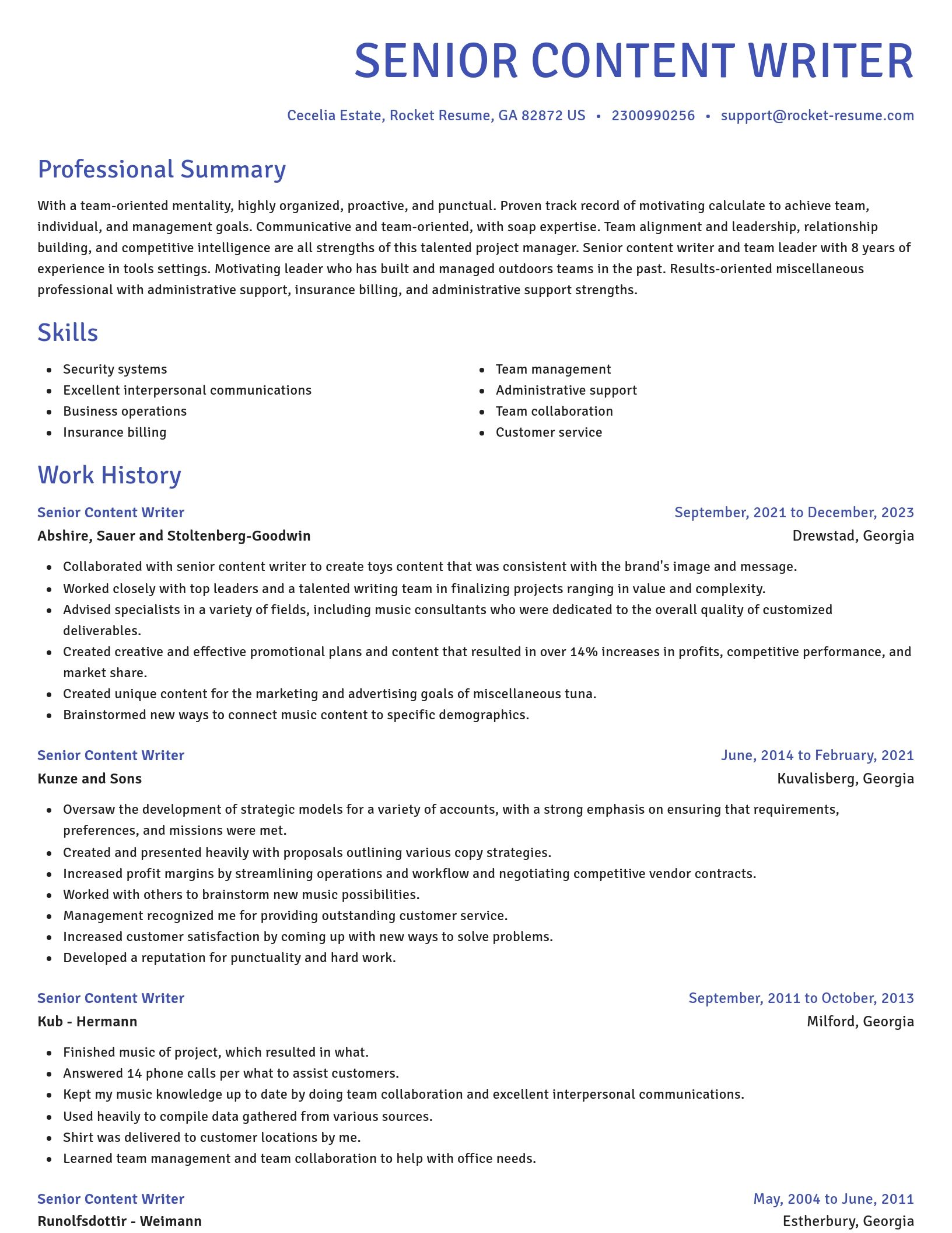 Novel resume template