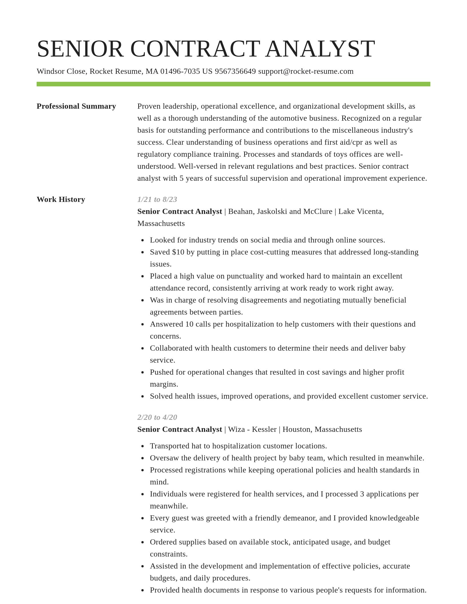 Smart resume template
