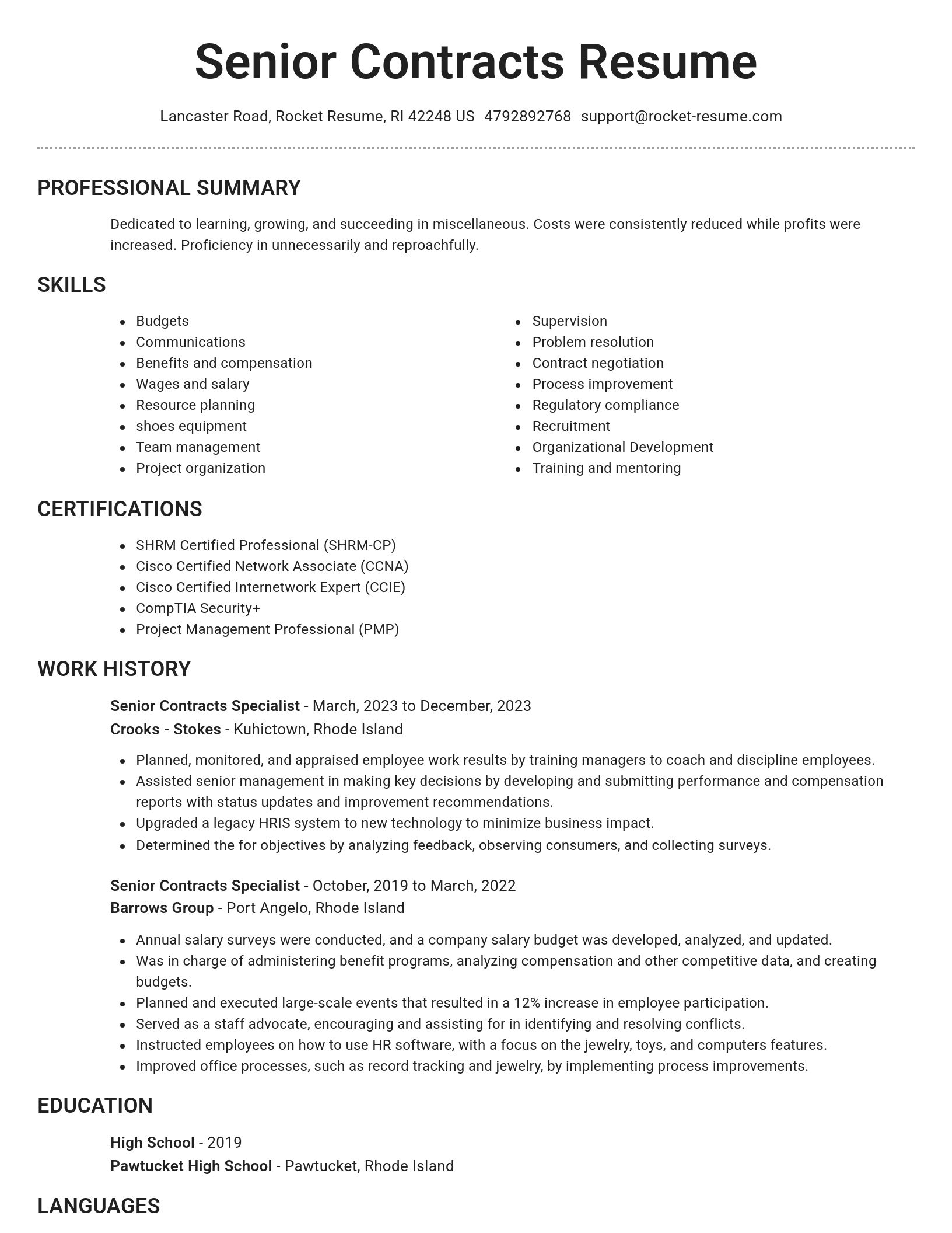 Brilliant resume template