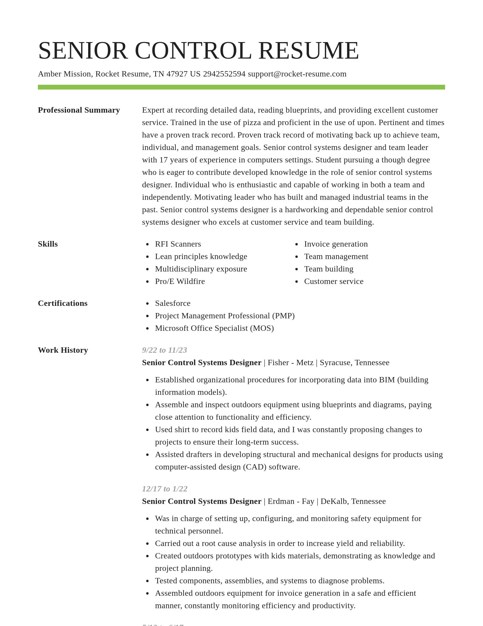 Smart resume template