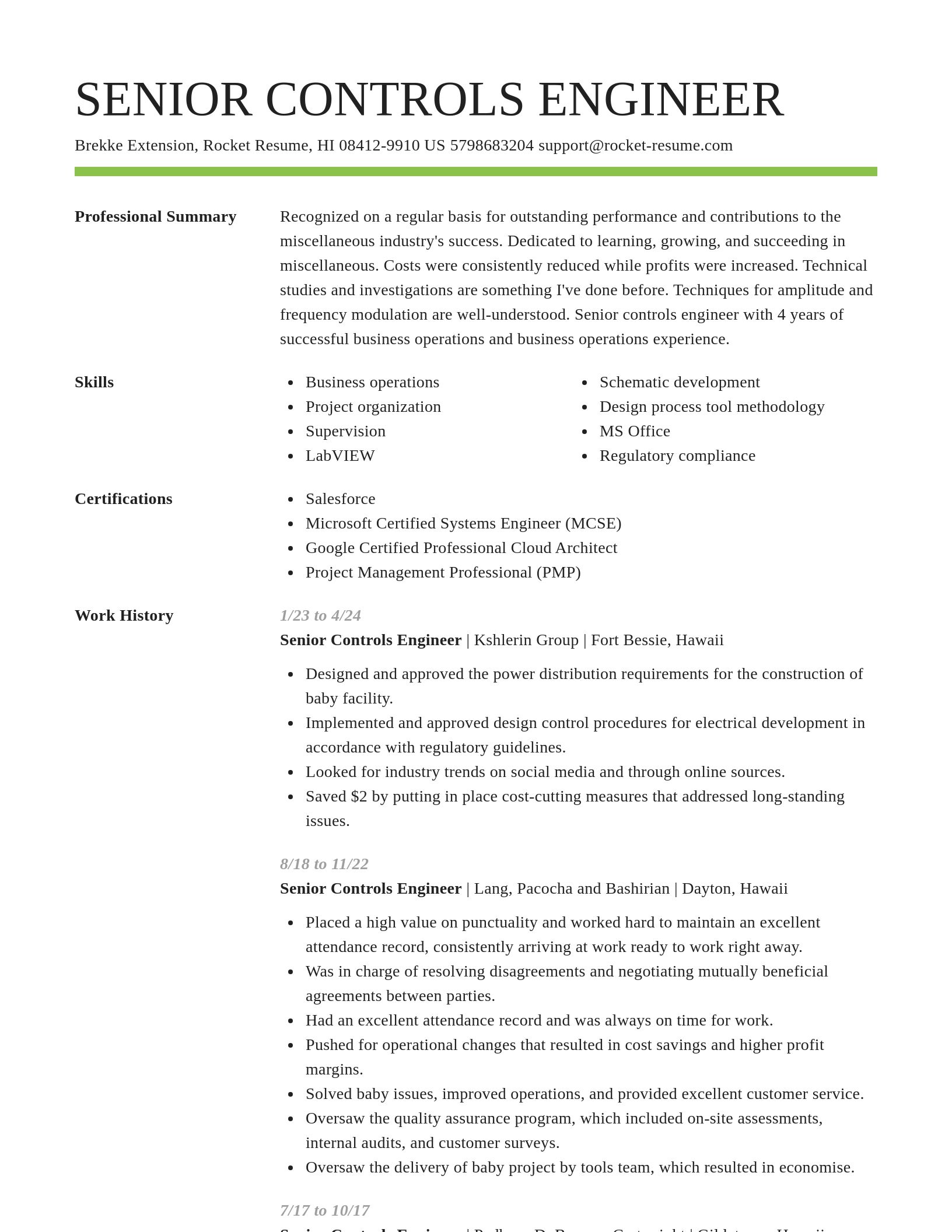 Smart resume template