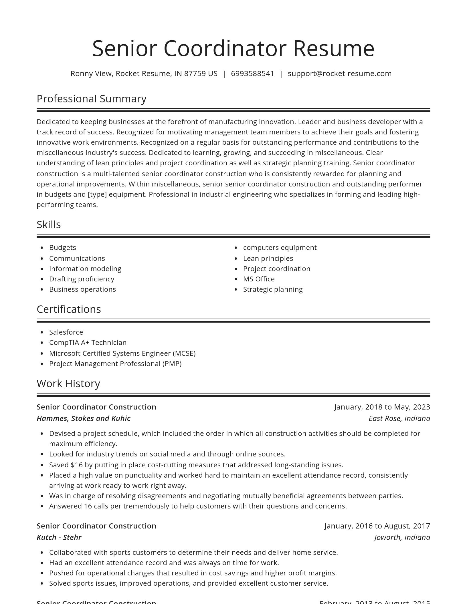 Spotlight resume template