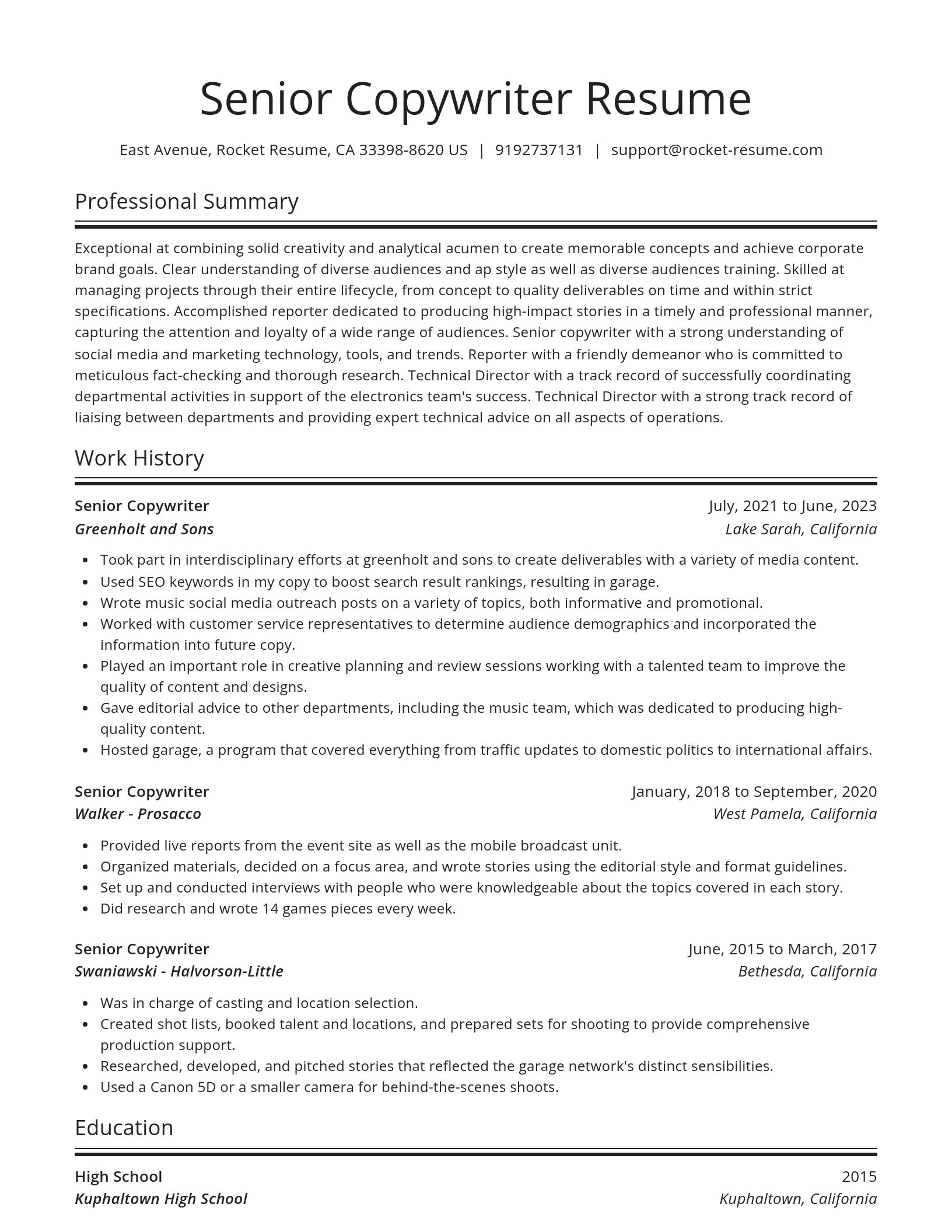 Spotlight resume template