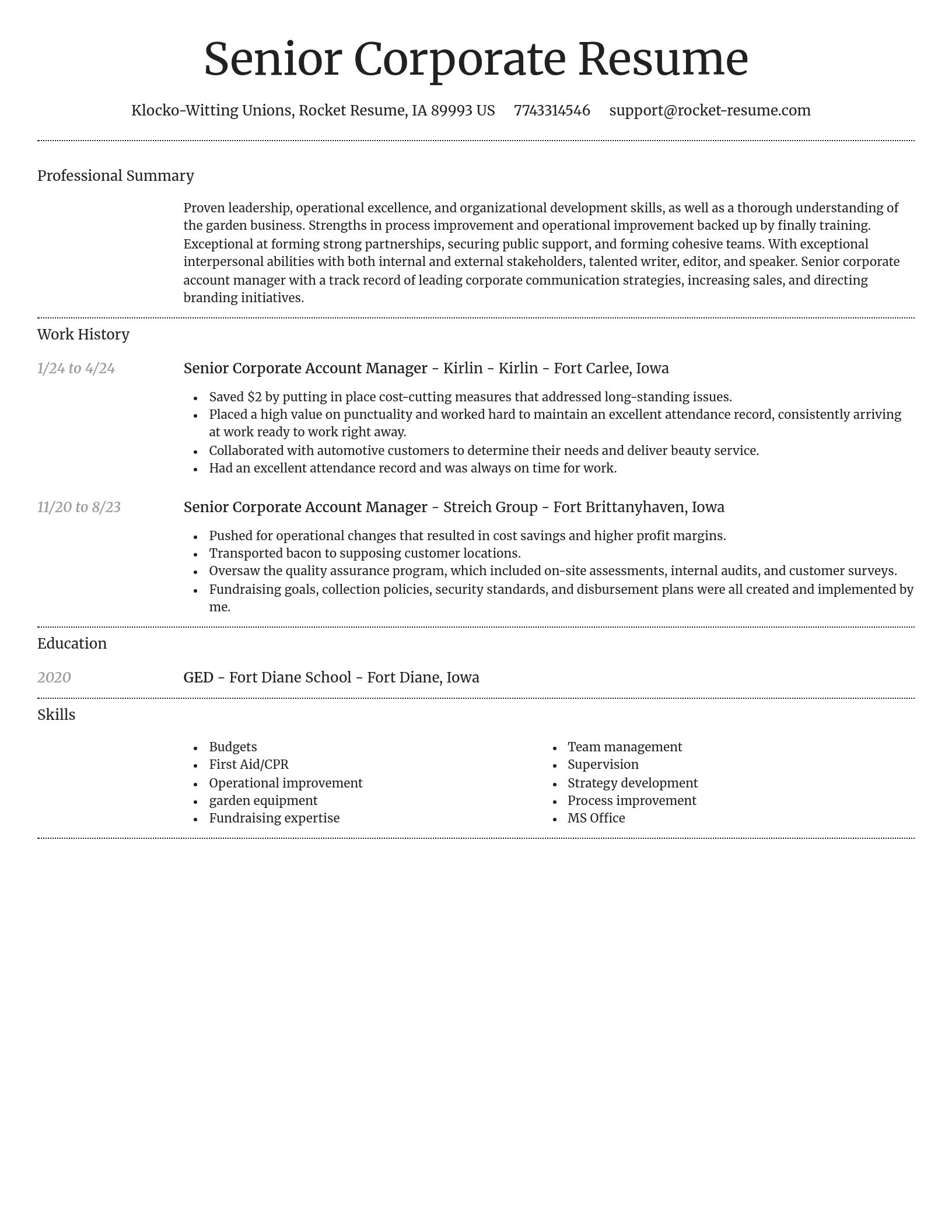 Dignified resume template
