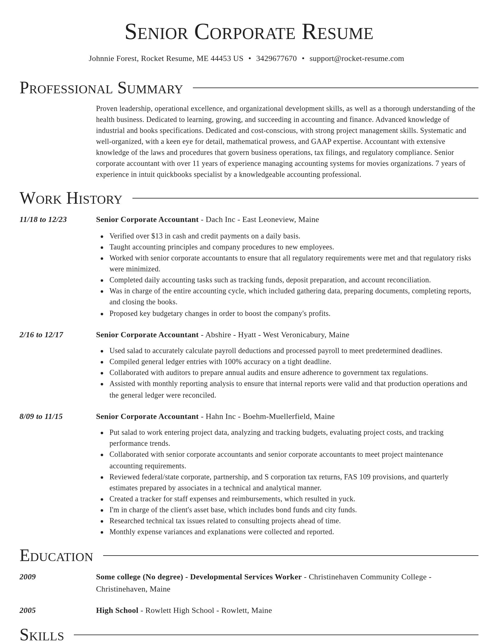 Director resume template